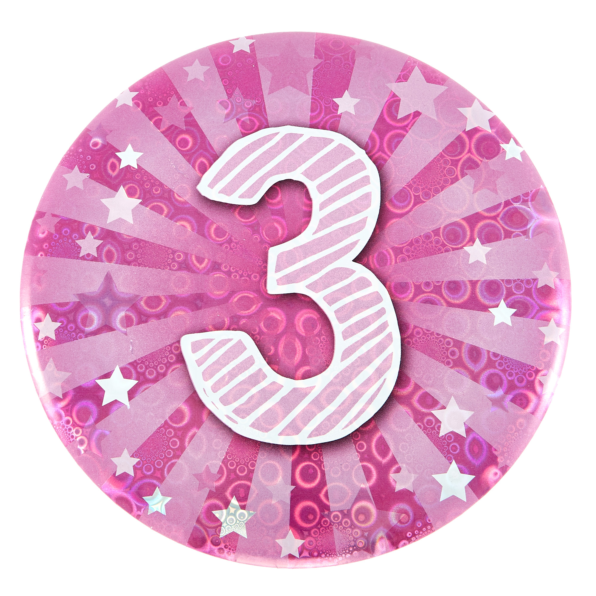 Giant 3rd Birthday Badge - Pink