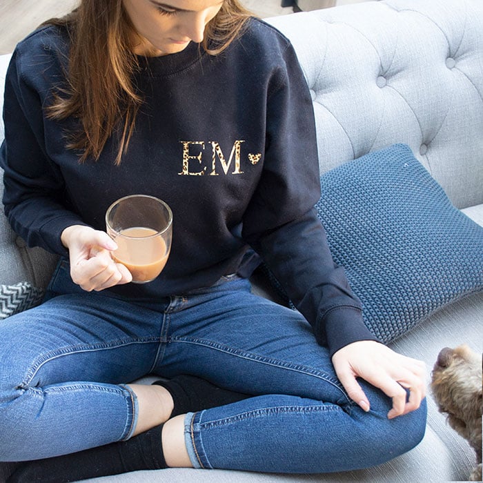 Personalised Jumper - Leopard Print Initials