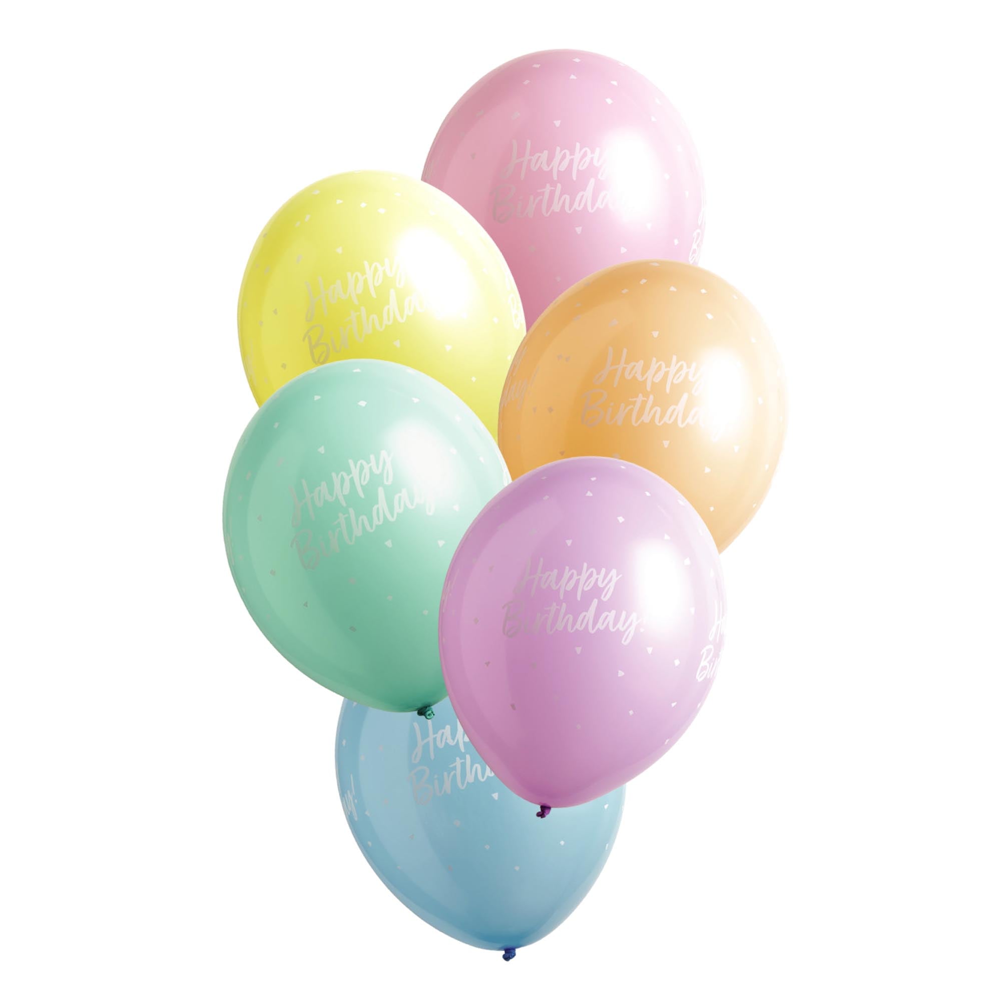 12-Inch Latex Pastel Printed Balloons - Pack of 6
