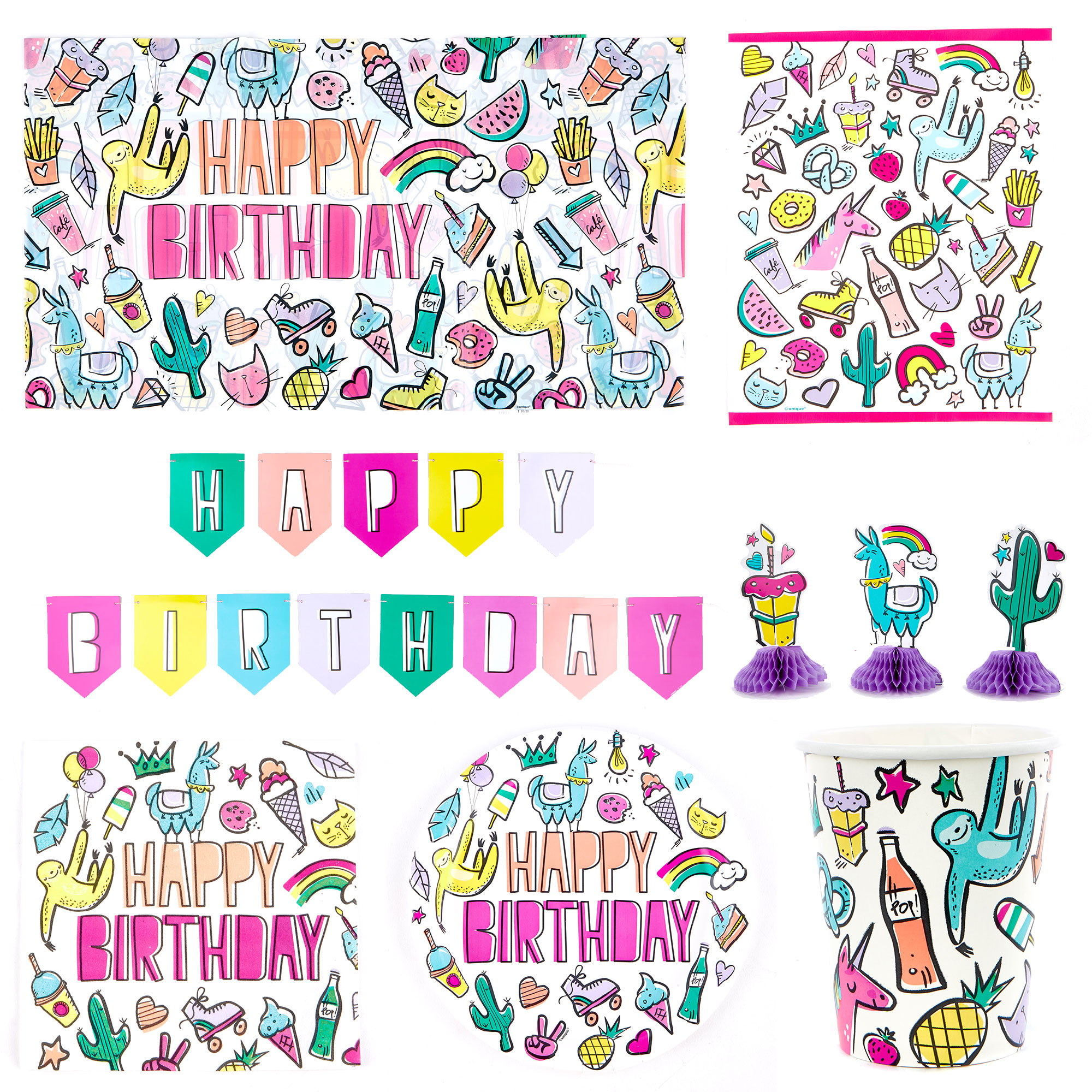 Favourite Things Birthday Party Tableware & Decorations Bundle - 16 Guests