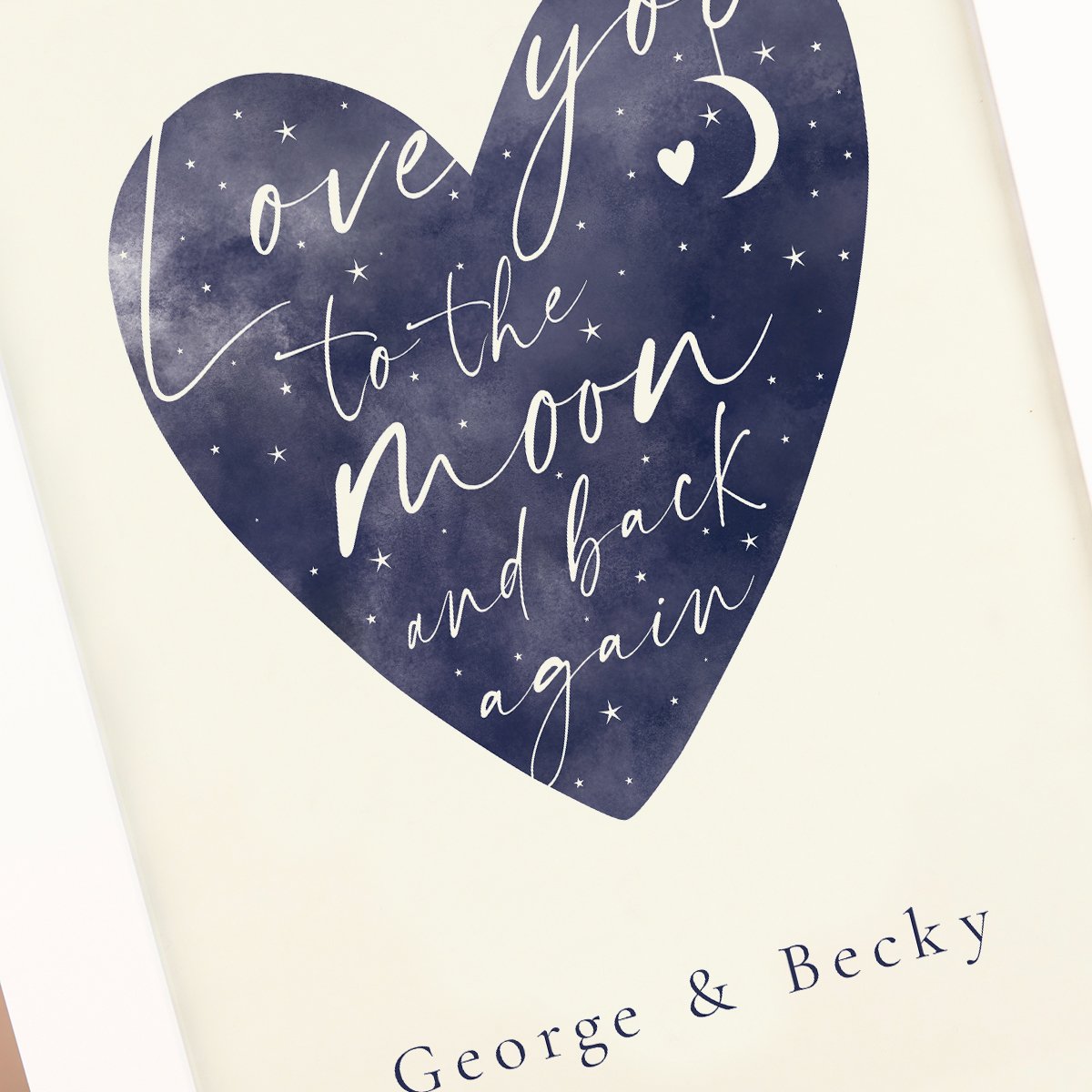 Personalised Love You To The Moon And Back Heart Framed Print
