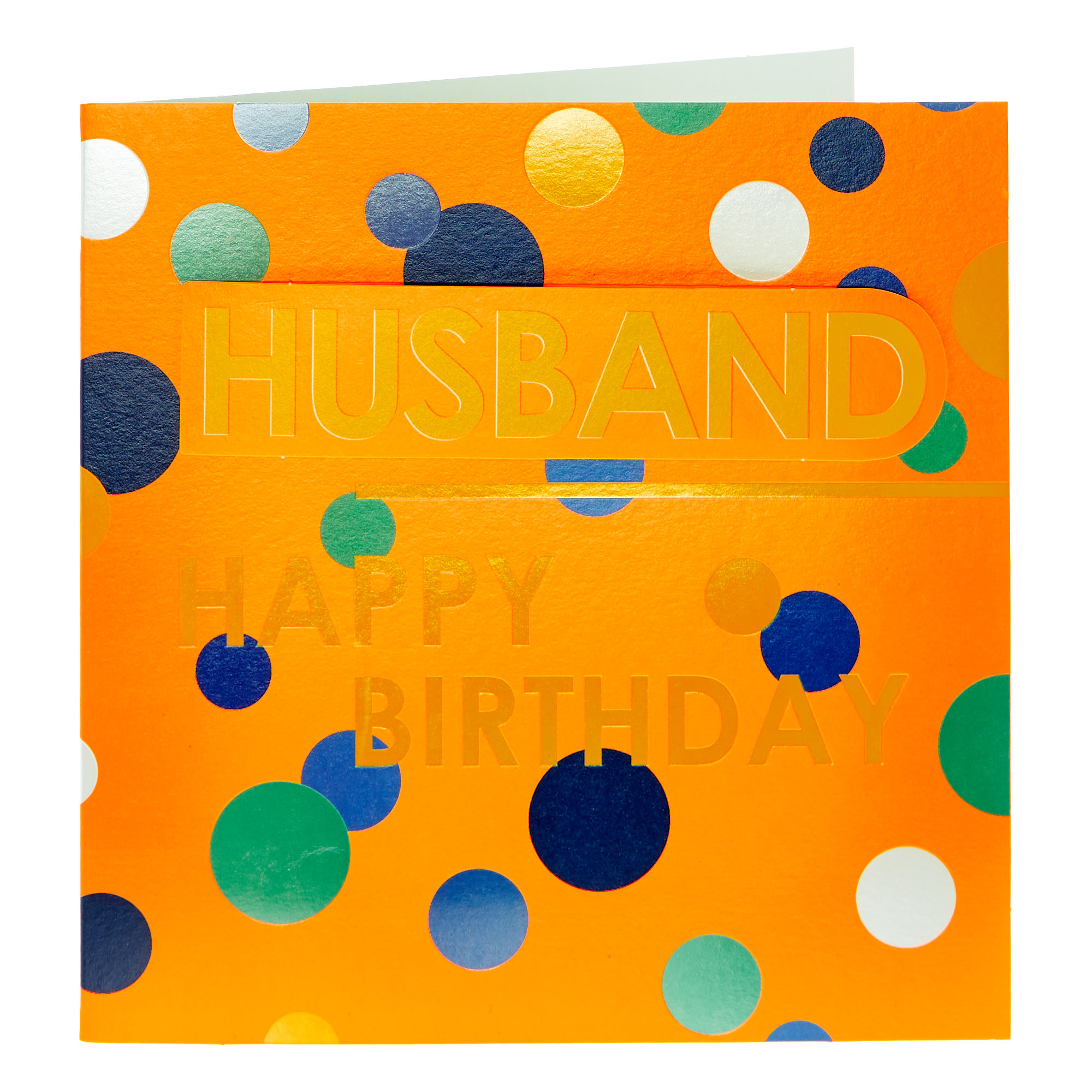 Husband Bright Polka Dots Birthday Card