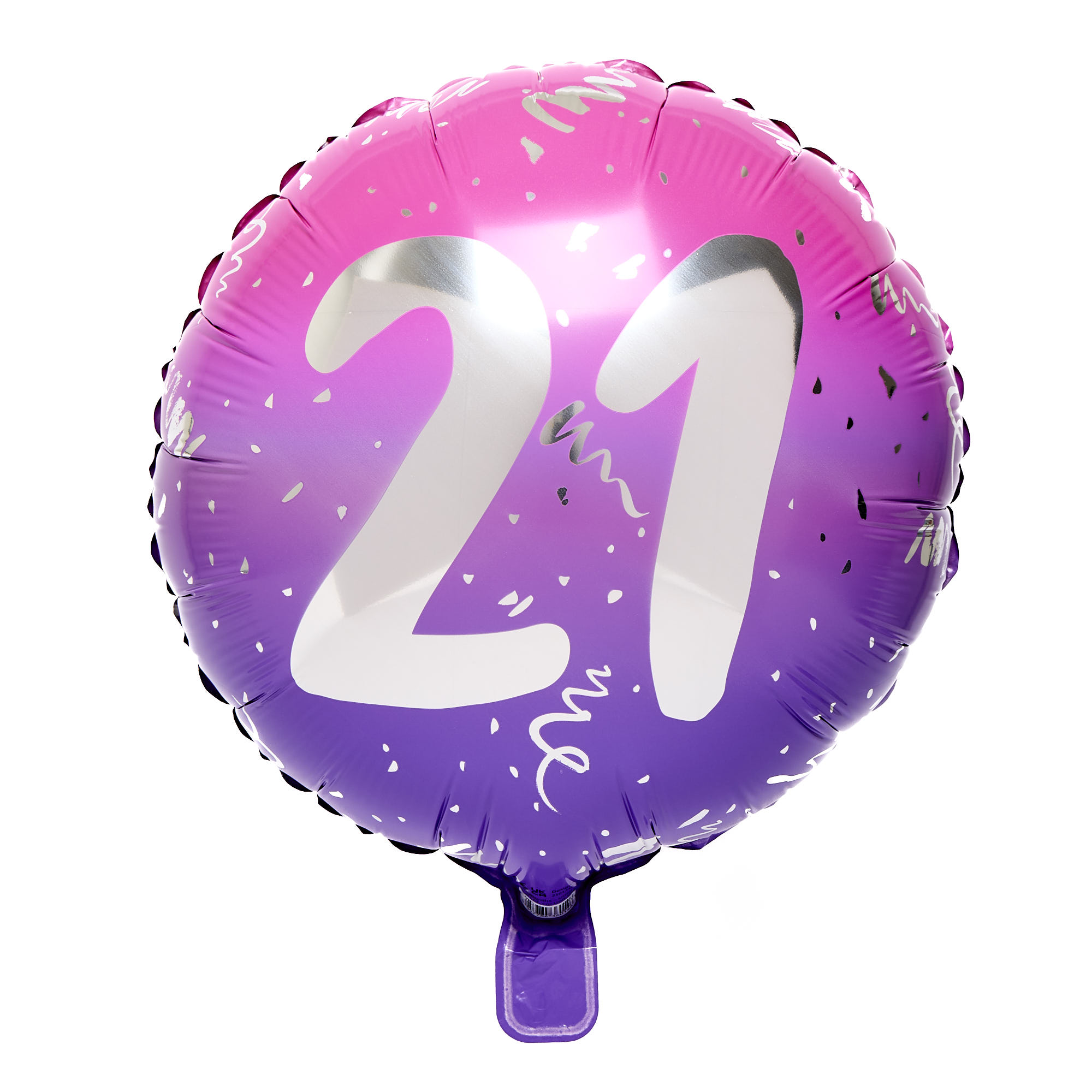 Pink Ombre 21st Birthday 18-Inch Foil Helium Balloon