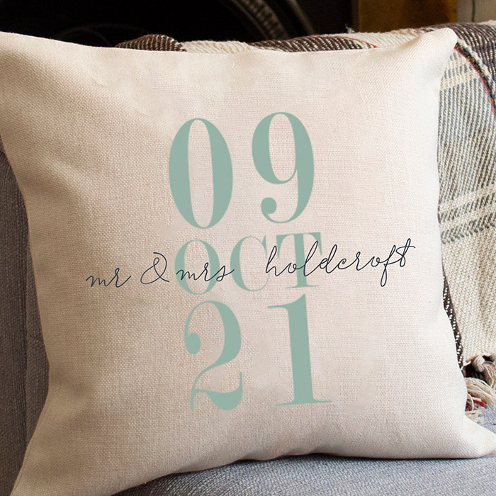 Personalised Wedding Date Cushion