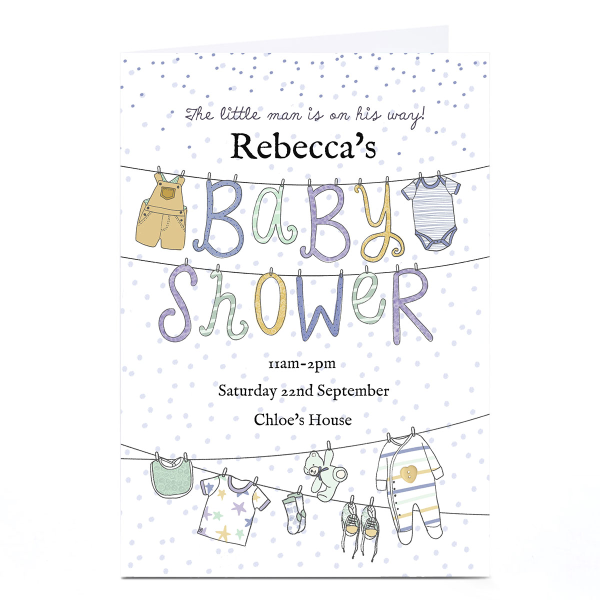 Personalised Baby Shower Invitation - Little Man