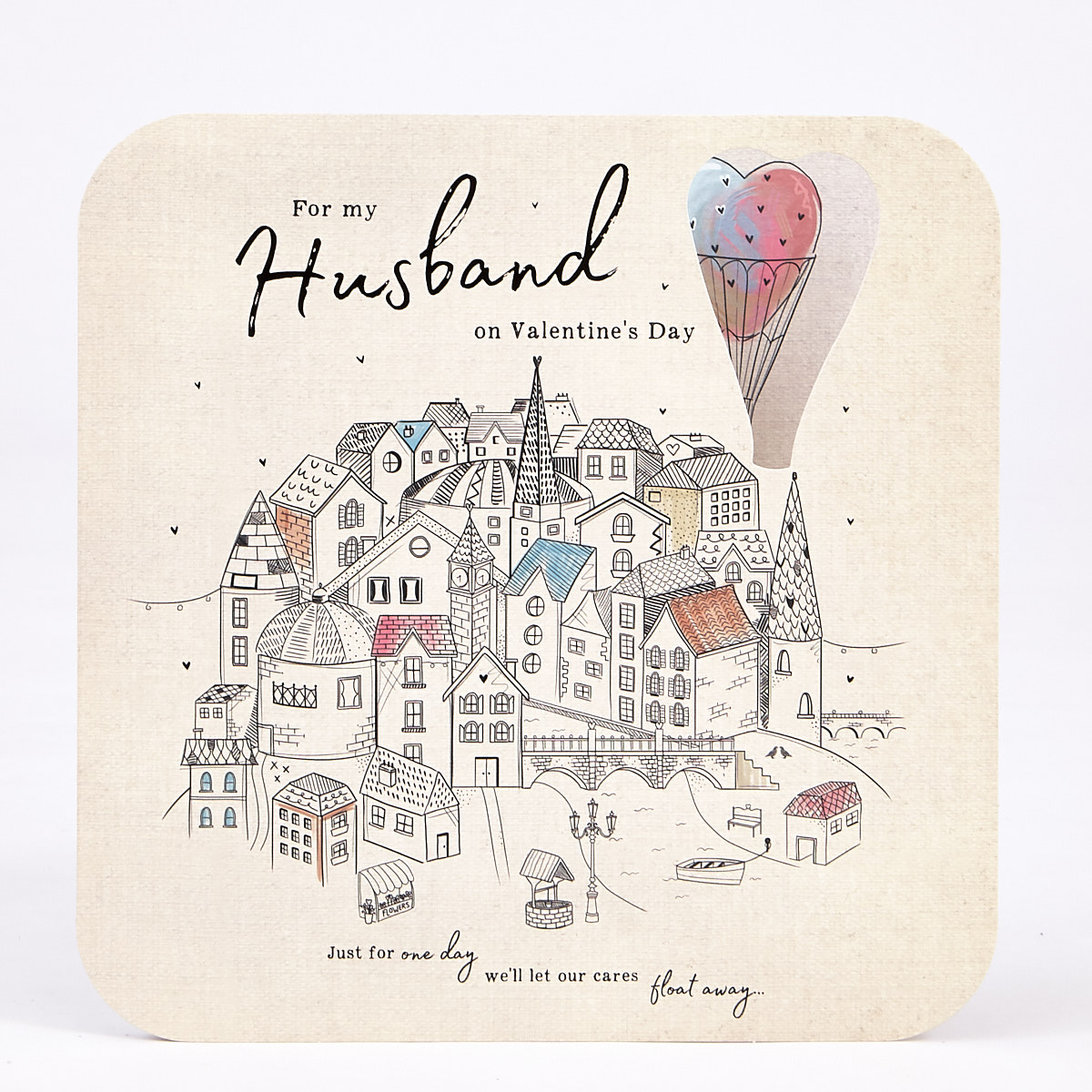 Valentine's Day Card - Platinum Collection Husband Air Balloon