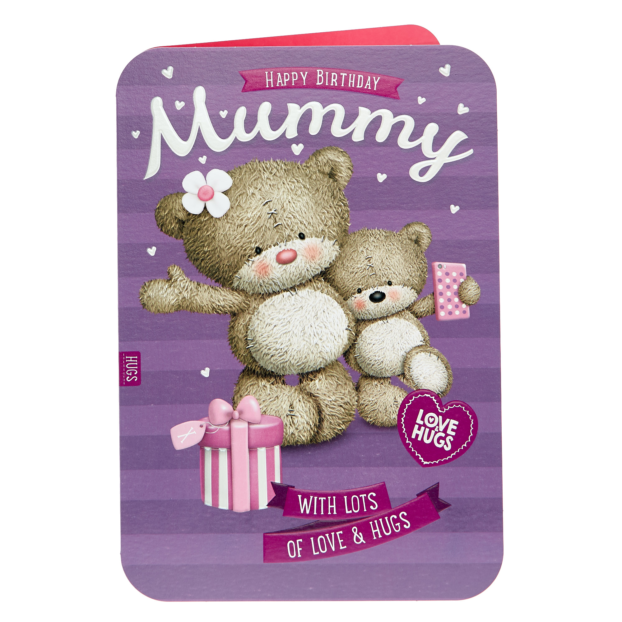 Hugs Bear Birthday Card - Mummy, Love & Hugs