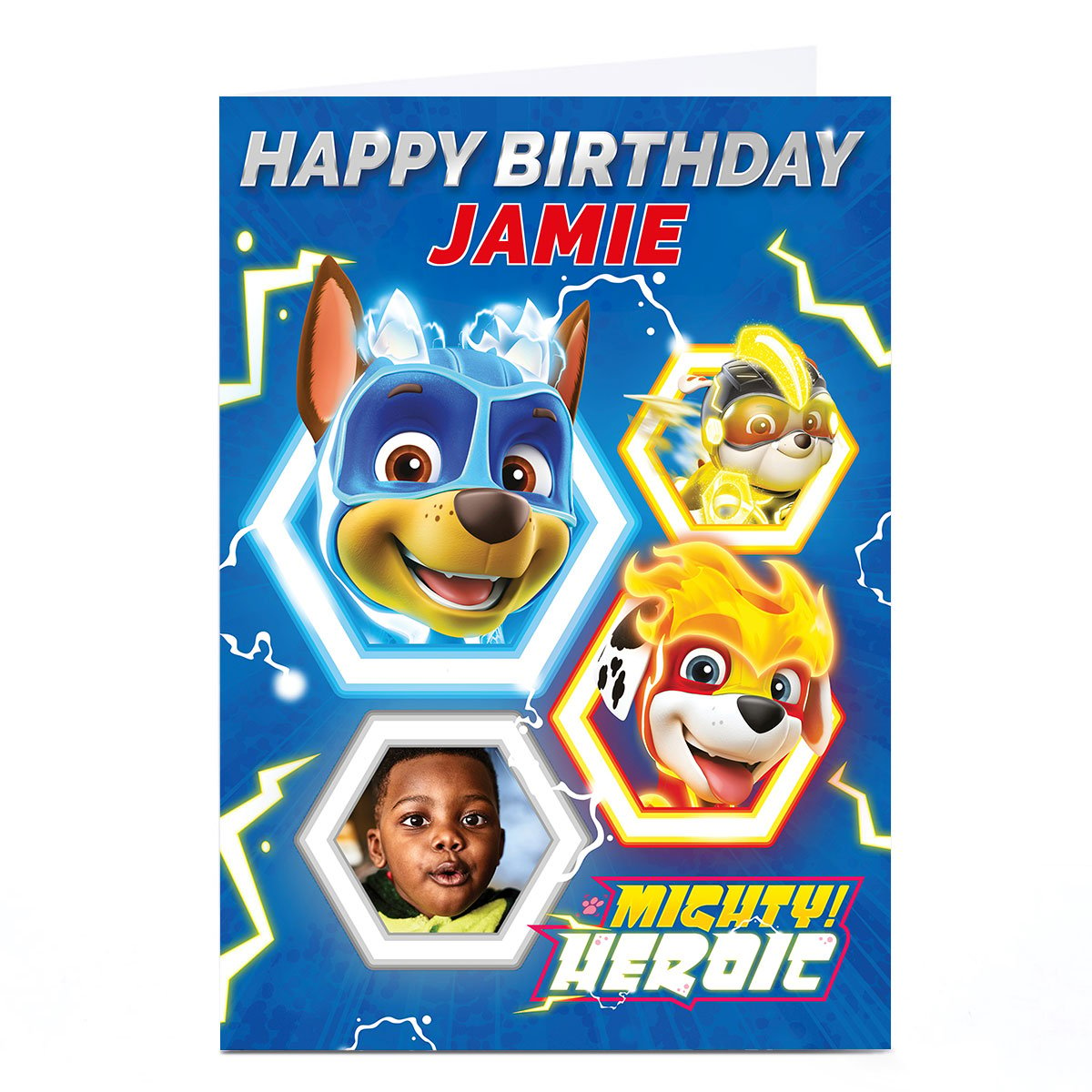 Photo Paw Patrol Birthday Card - Mighty Heroic Pups