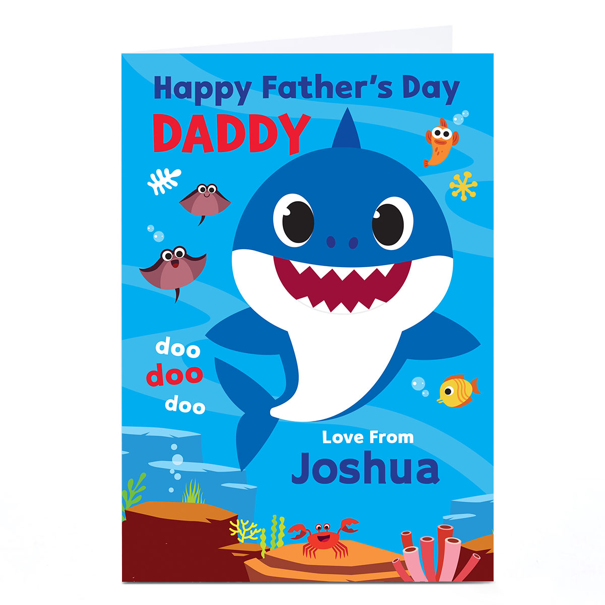Personalised Baby Shark Father's Day Card - Daddy Shark