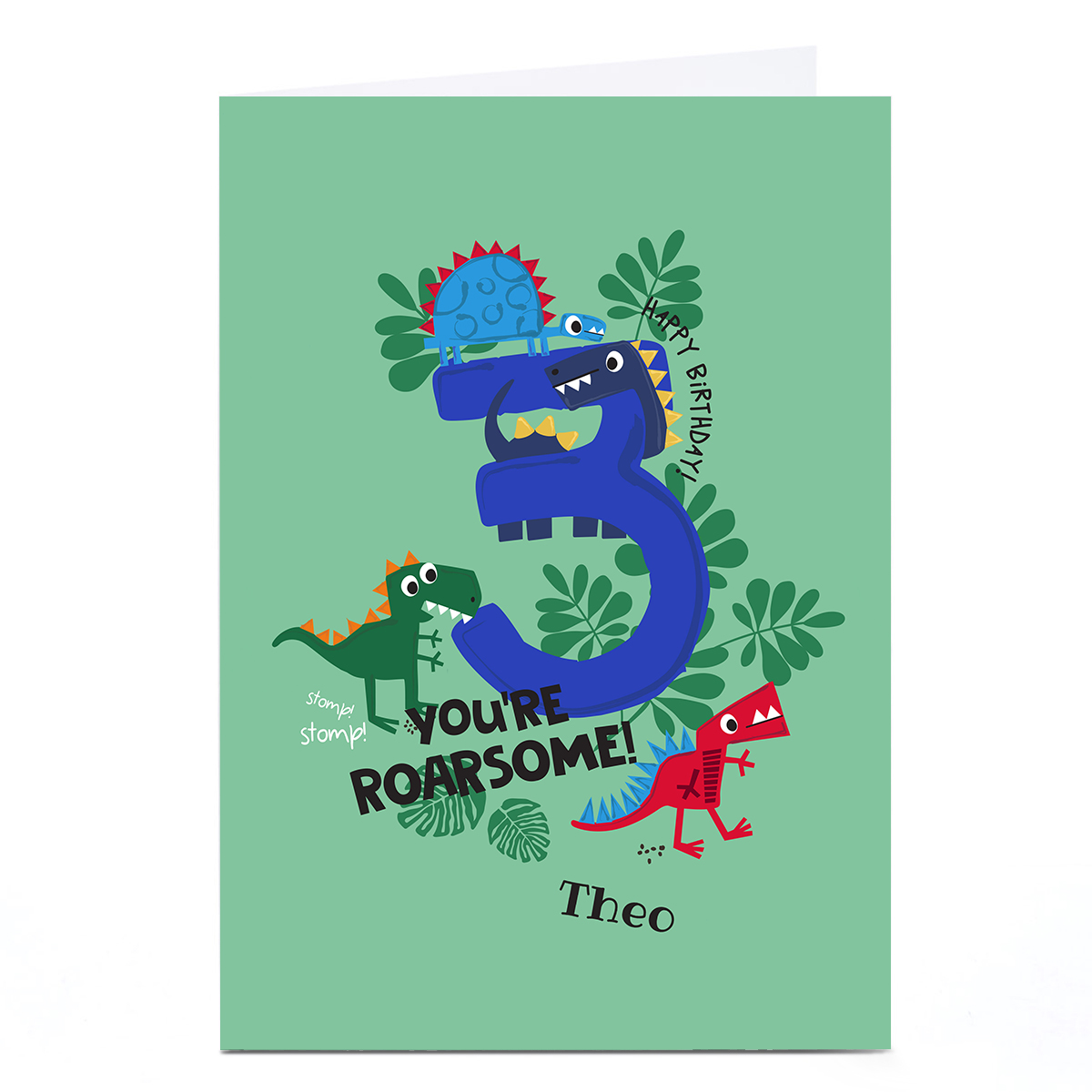 Personalised Rachel Griffin Birthday Card - 3, You're Roarsome!