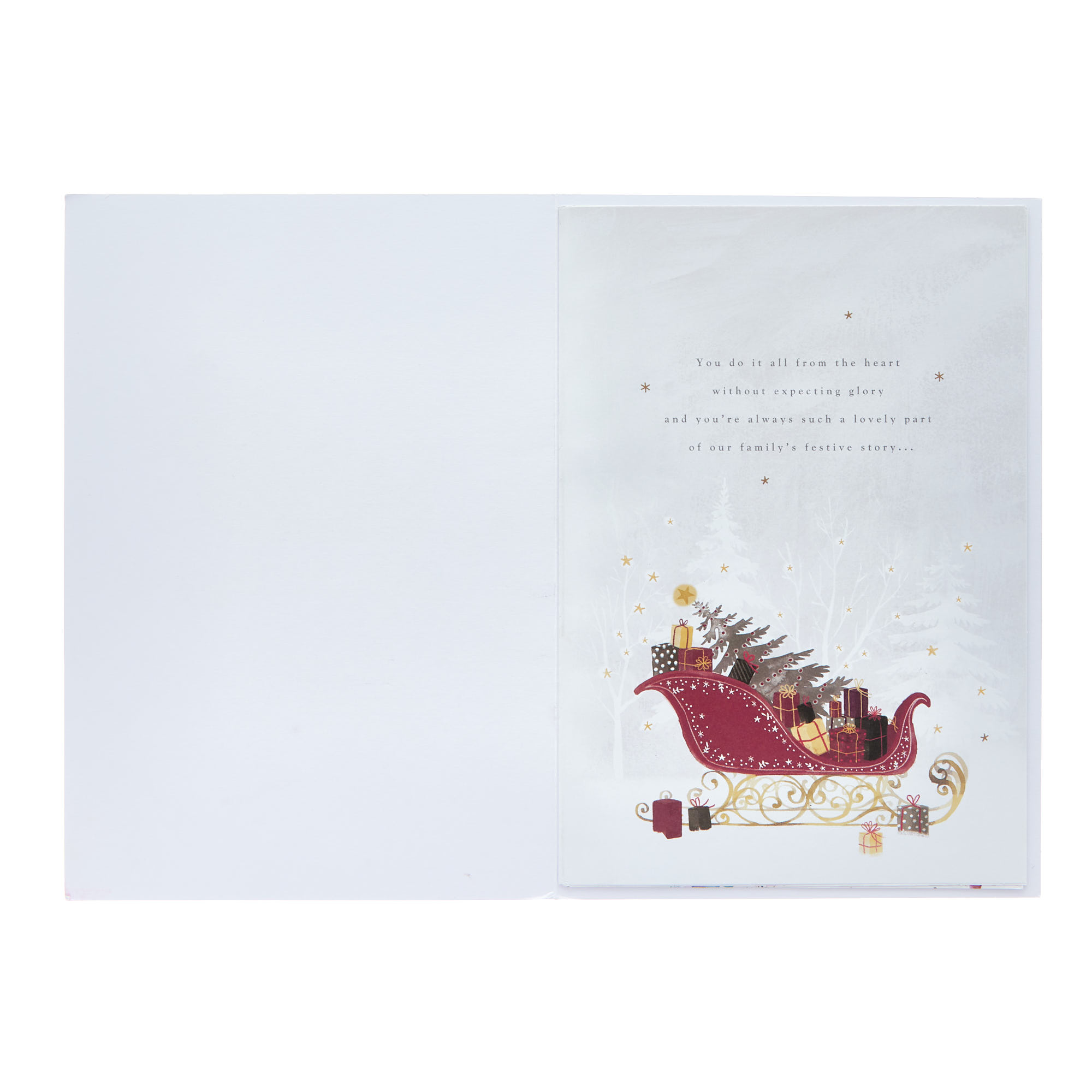 Mam Red Sleigh Christmas Card - Extra-Special Words Inside!