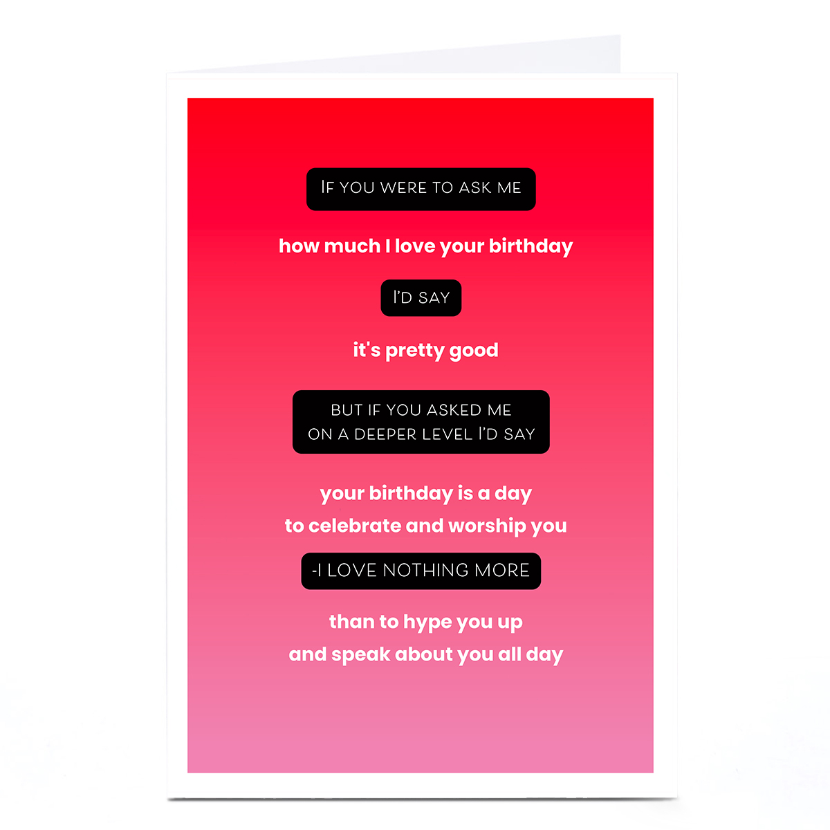 Personalised Birthday Card - If You Asked Me On a Deeper Level