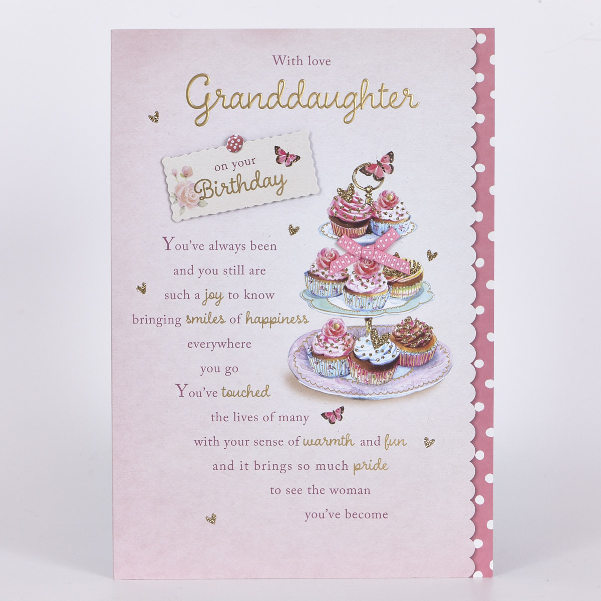 Signature Collection Birthday Card - Granddaughter, Cupcakes