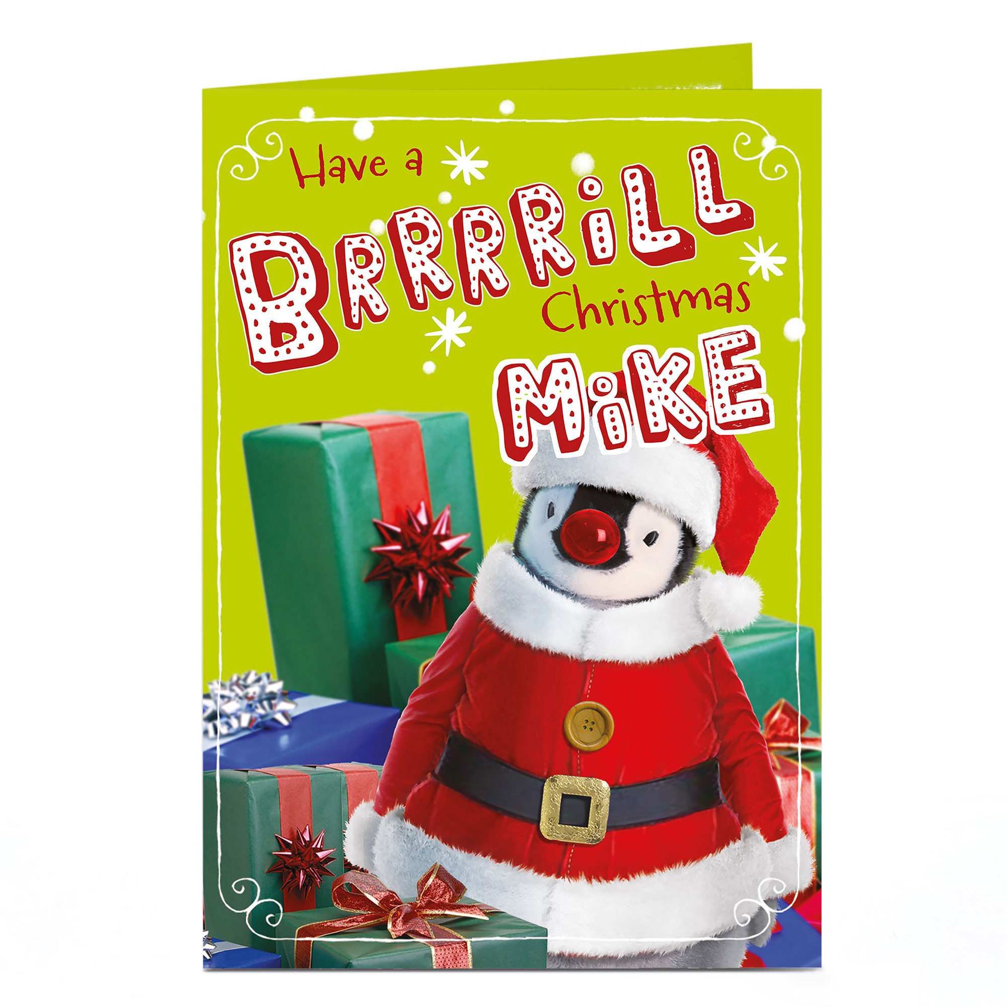 Personalised Christmas Card - Christmas Penguin