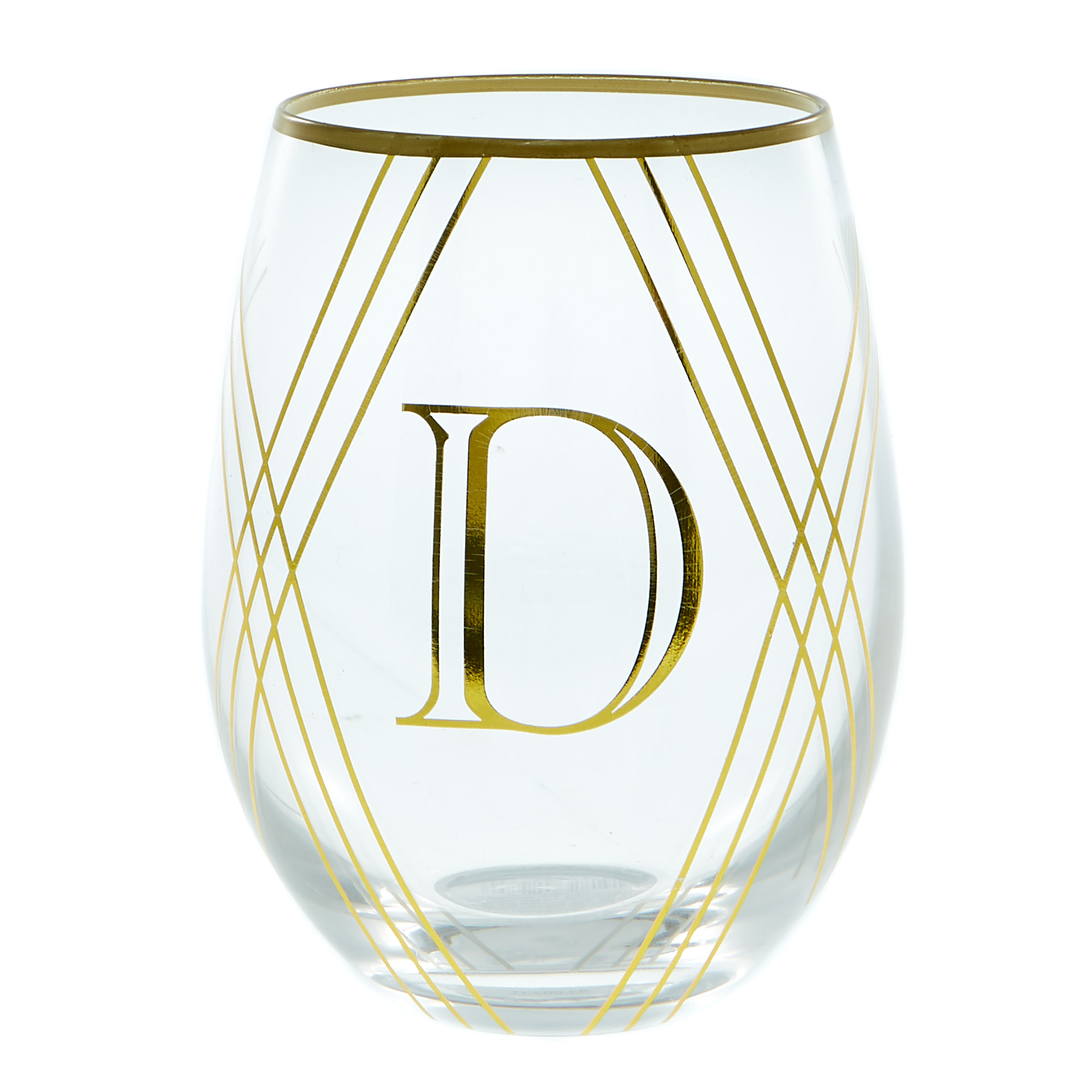 Letter D Glass Tumbler