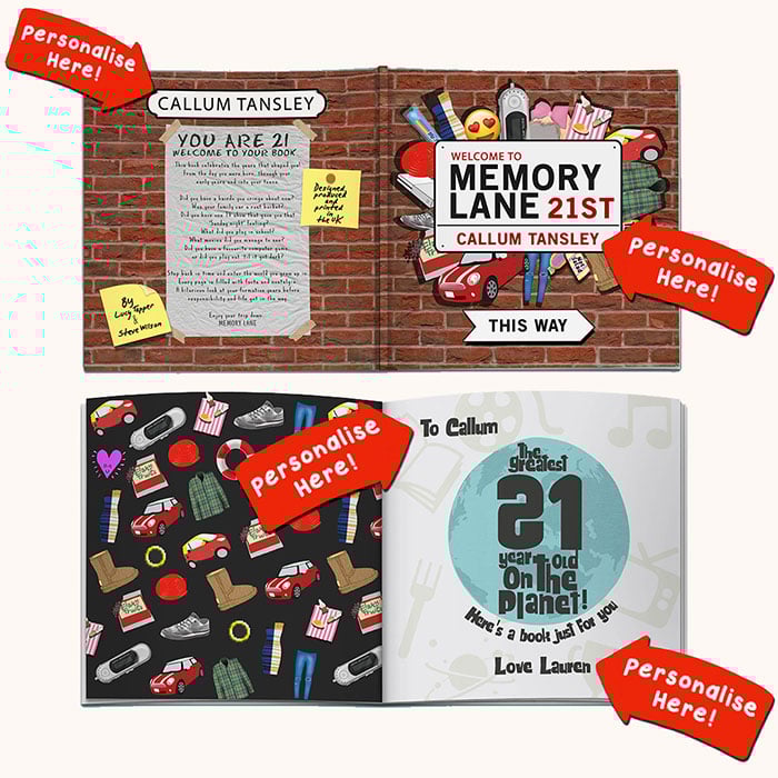Personalised Book - Memory Lane 21st Birthday