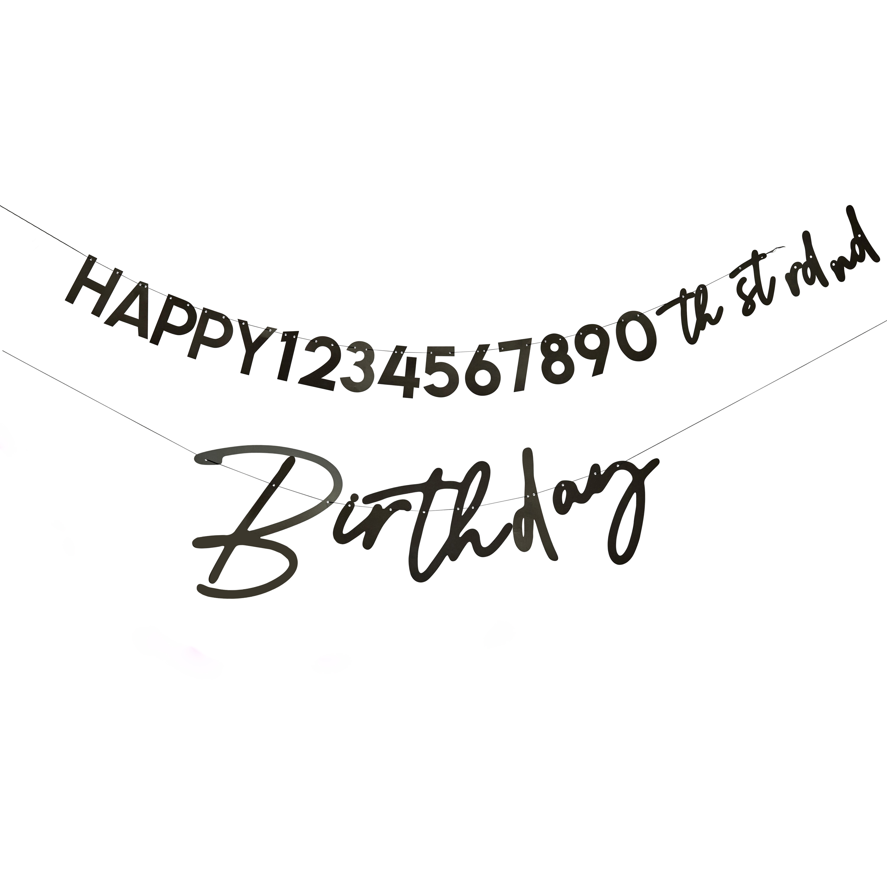 Black Happy Birthday Customisable Card Banner