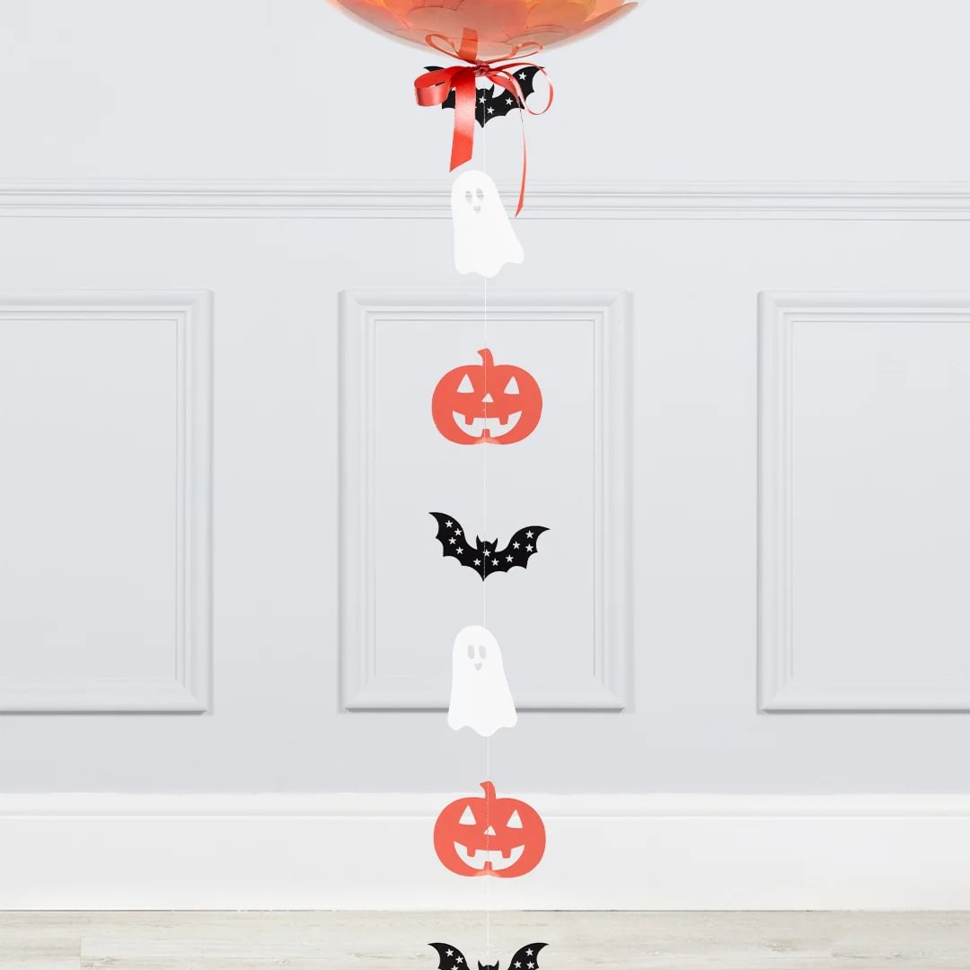 Personalised Halloween Spiders & Pumpkins Confetti Bubble Balloon - Delivered Inflated!