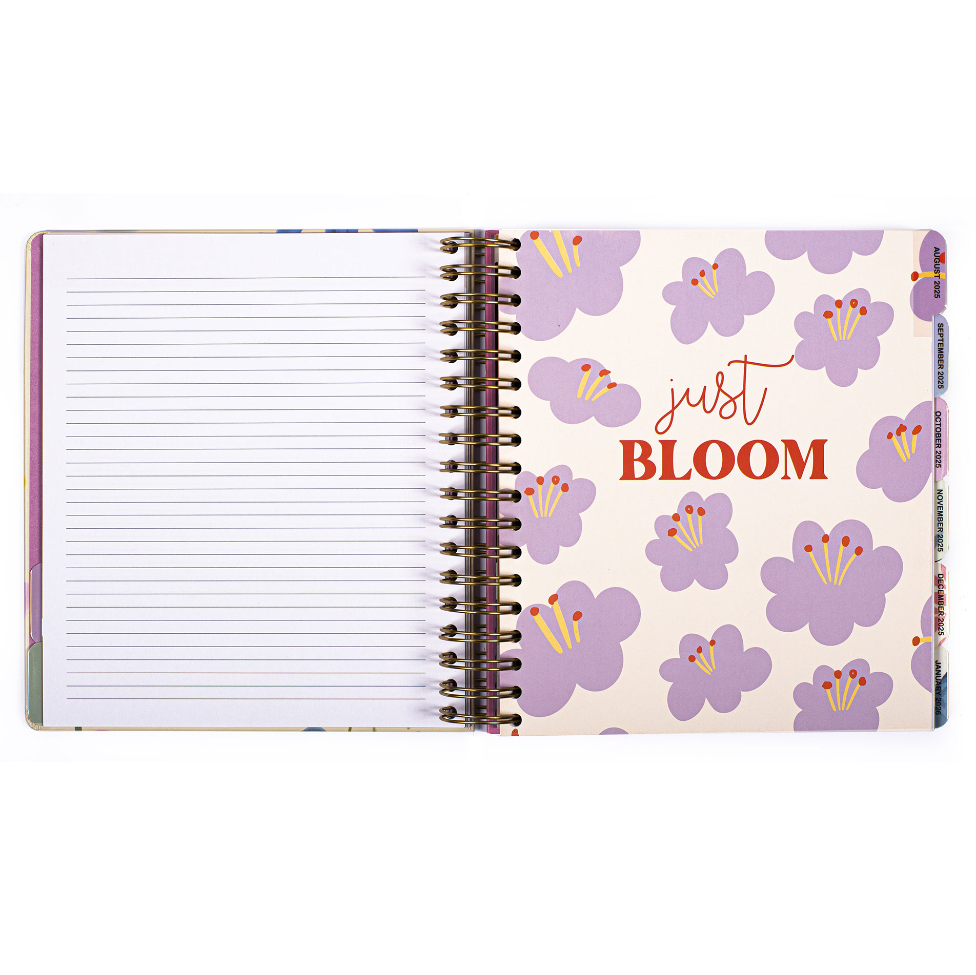 18-Month Floral Weekly Organiser (August 2025 - December 2026)