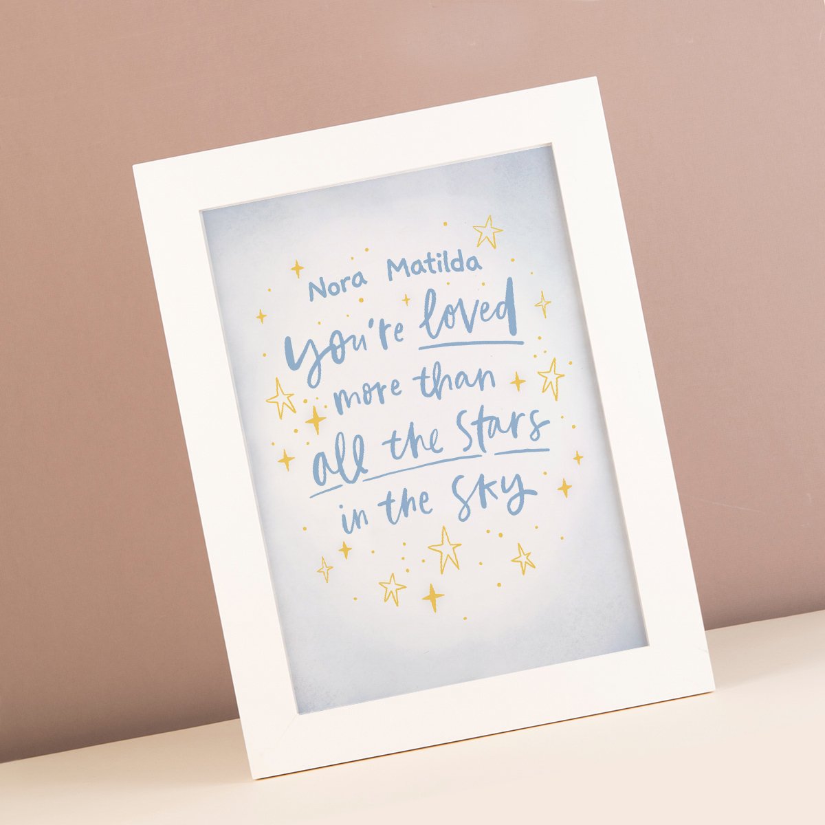 Personalised Loved More Than All The Stars In The Sky Framed Print