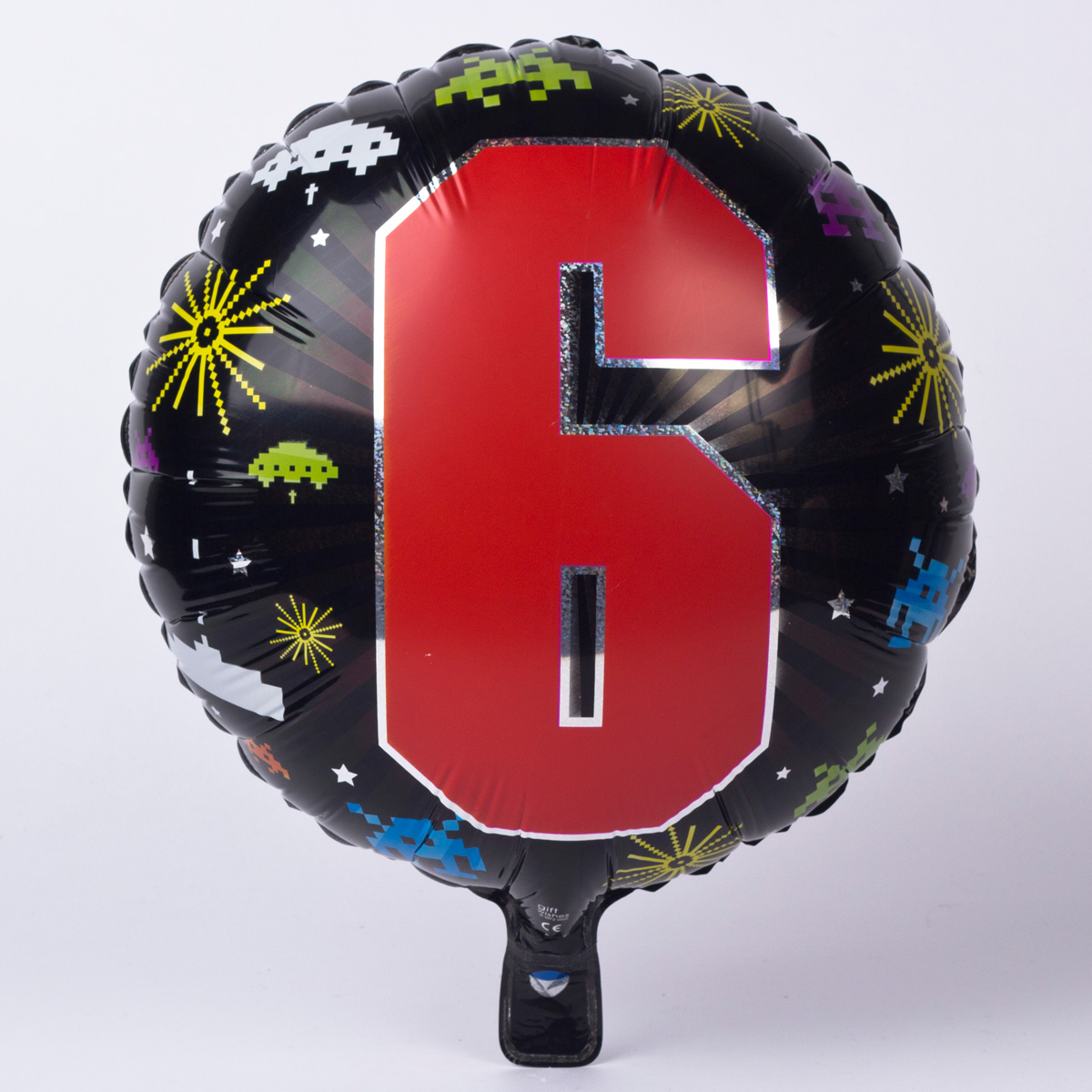 Retro Game Age 6 18-Inch Foil Helium Balloon