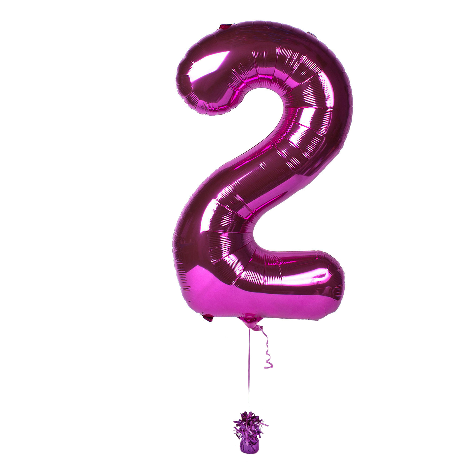 Large Pink Number 2 Inflated Balloon Arrangement 