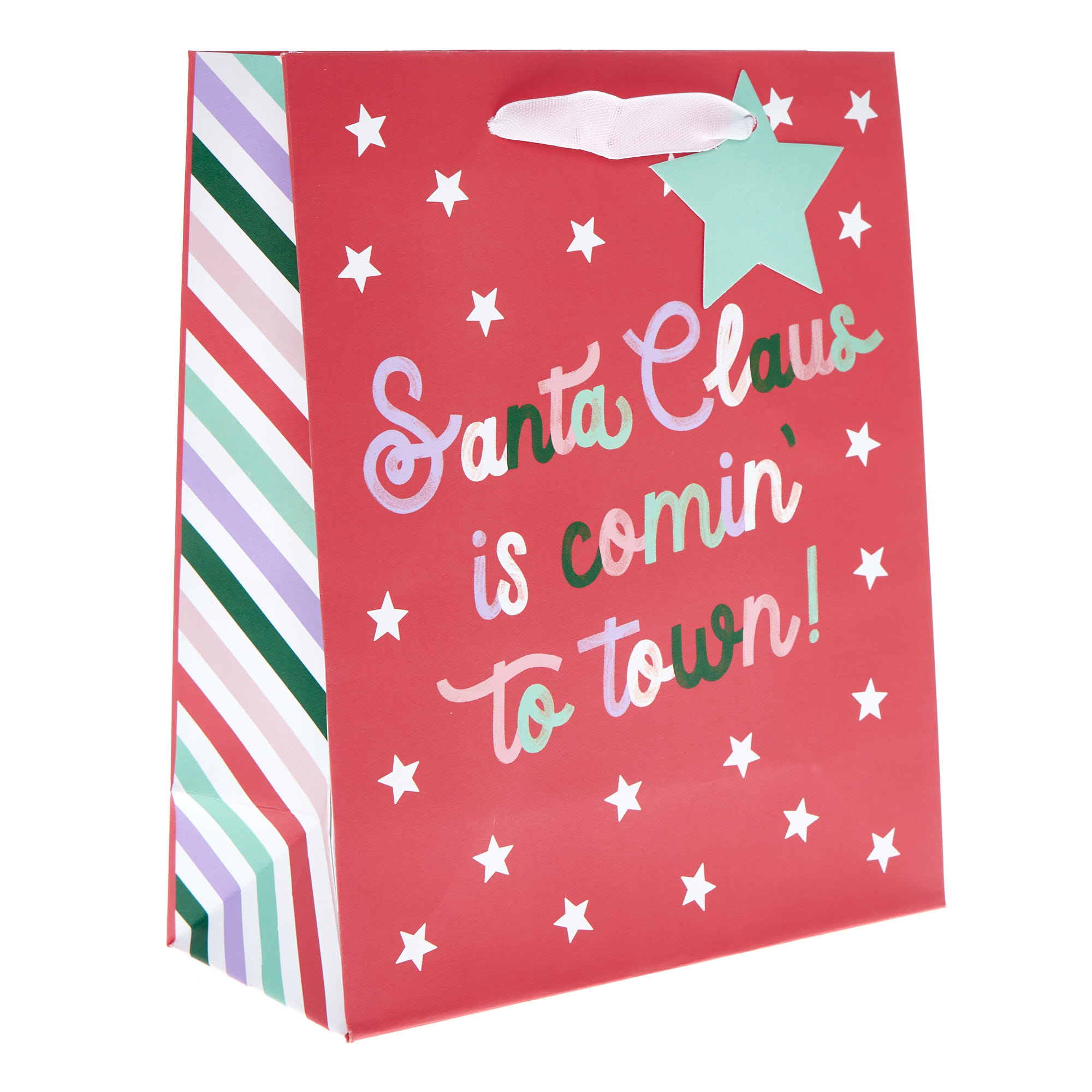 Medium Portrait Santa Claus is Comin' Gift Bag