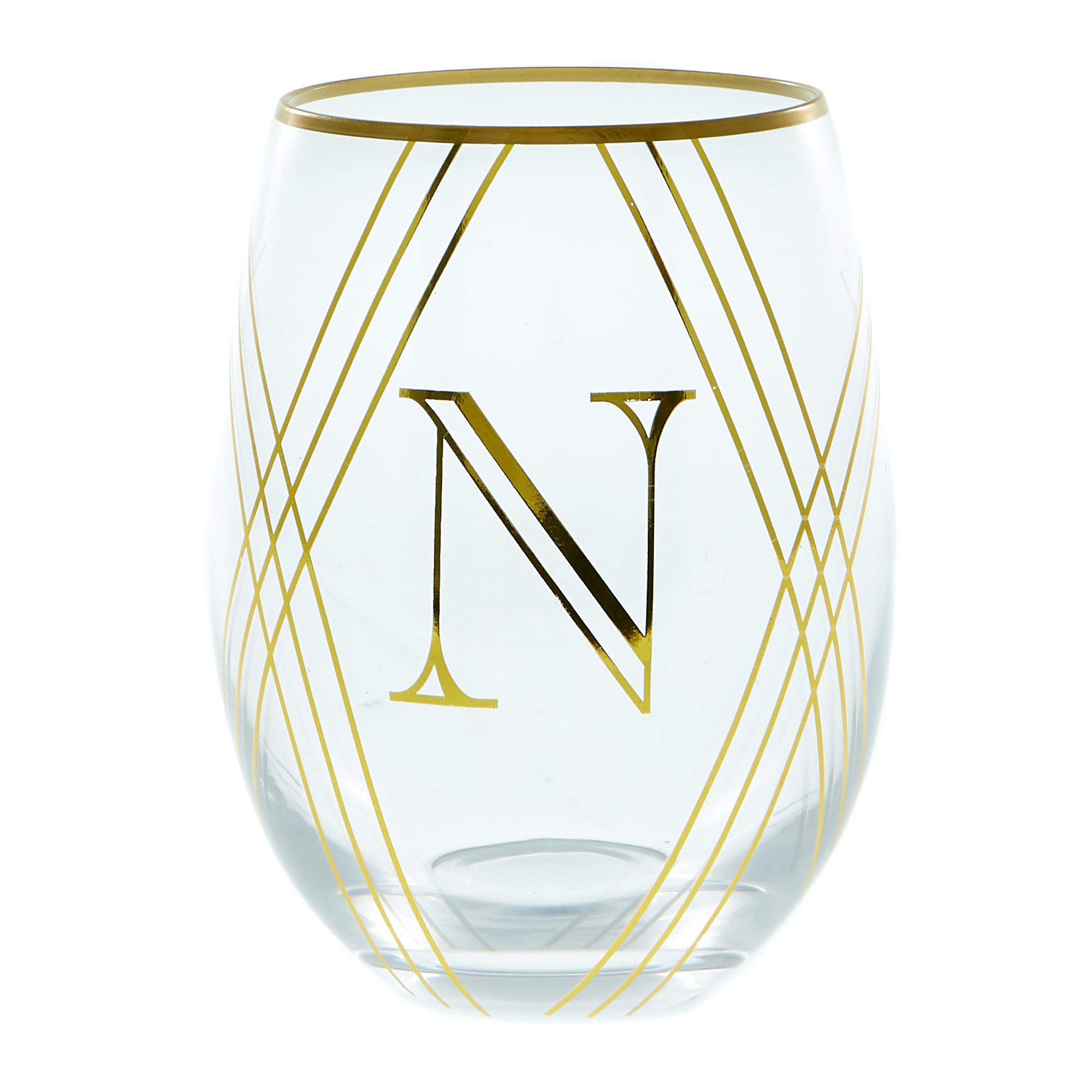 Letter N Glass Tumbler