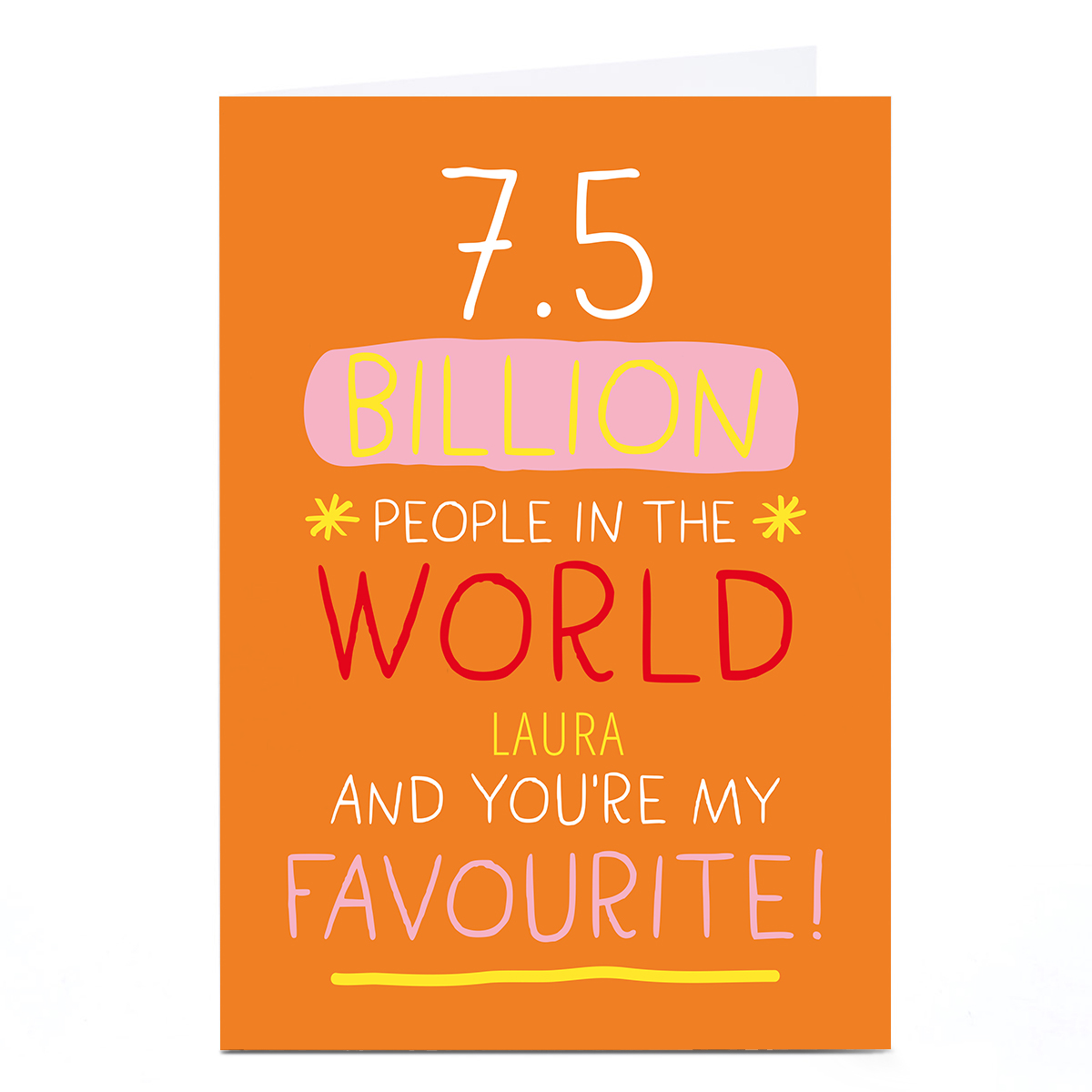 Personalised Smiley Happy People Card - 7.5 Billion People