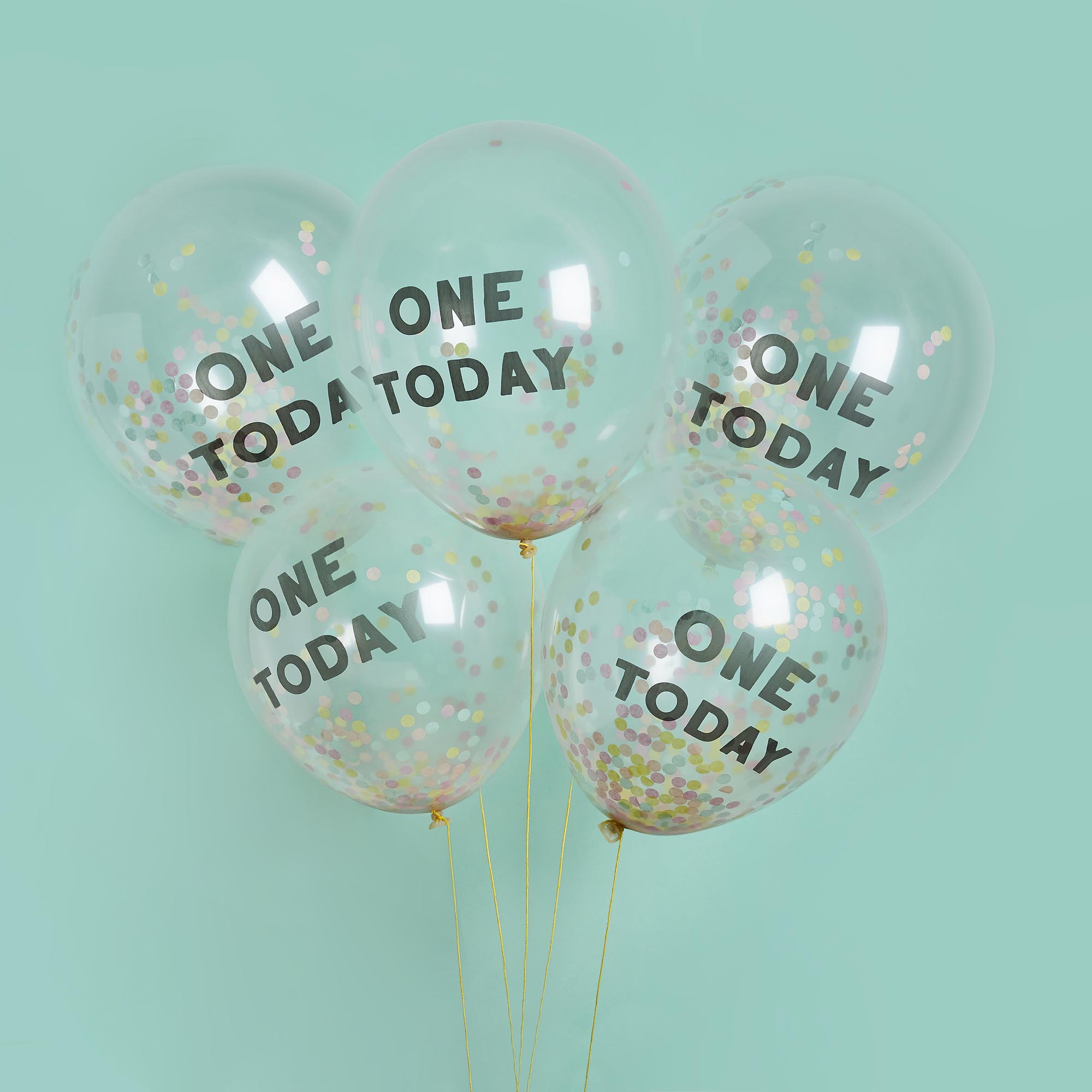 One Today Confetti 12-Inch Latex Balloons - Pack of 5