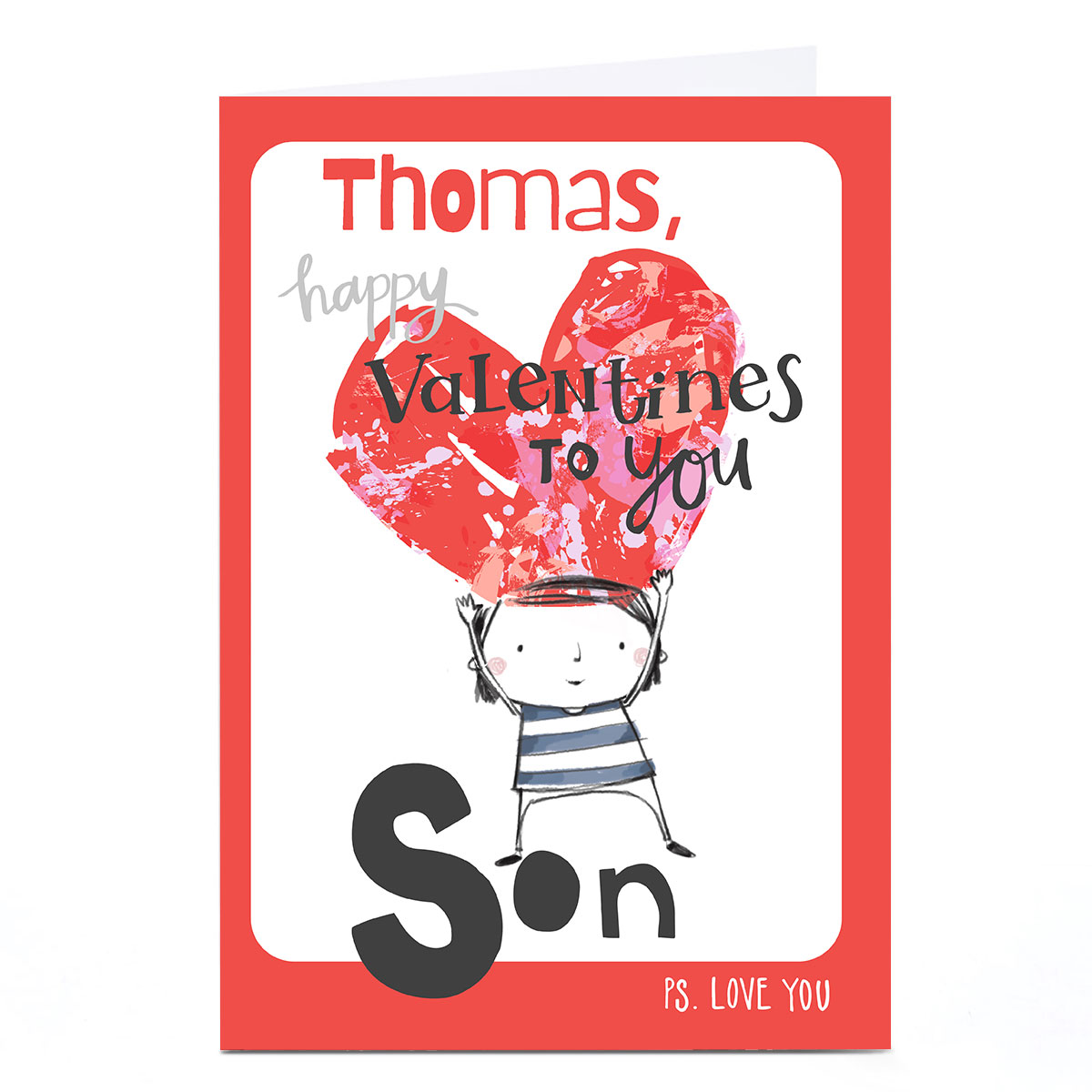 A4 Personalised Bev Hopwood Valentine's Day Card - Son