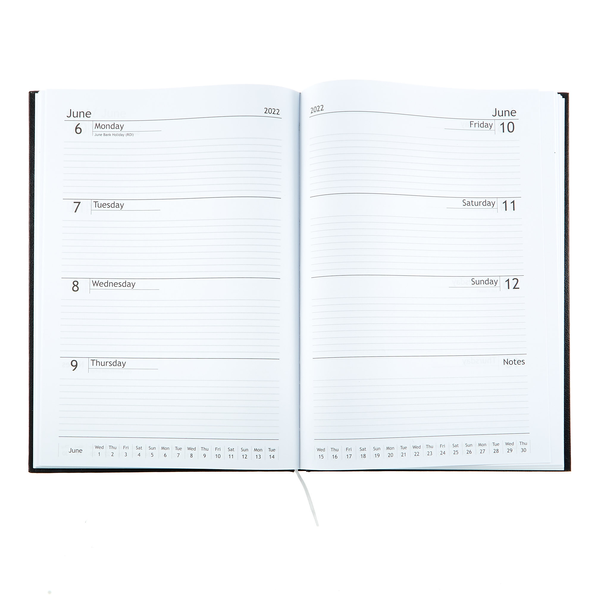 Black A4 Hardback 2022 Diary 