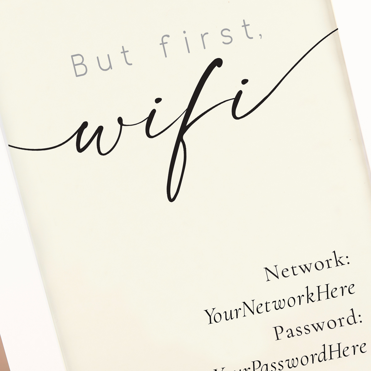 Personalised But First, Wifi Framed Print