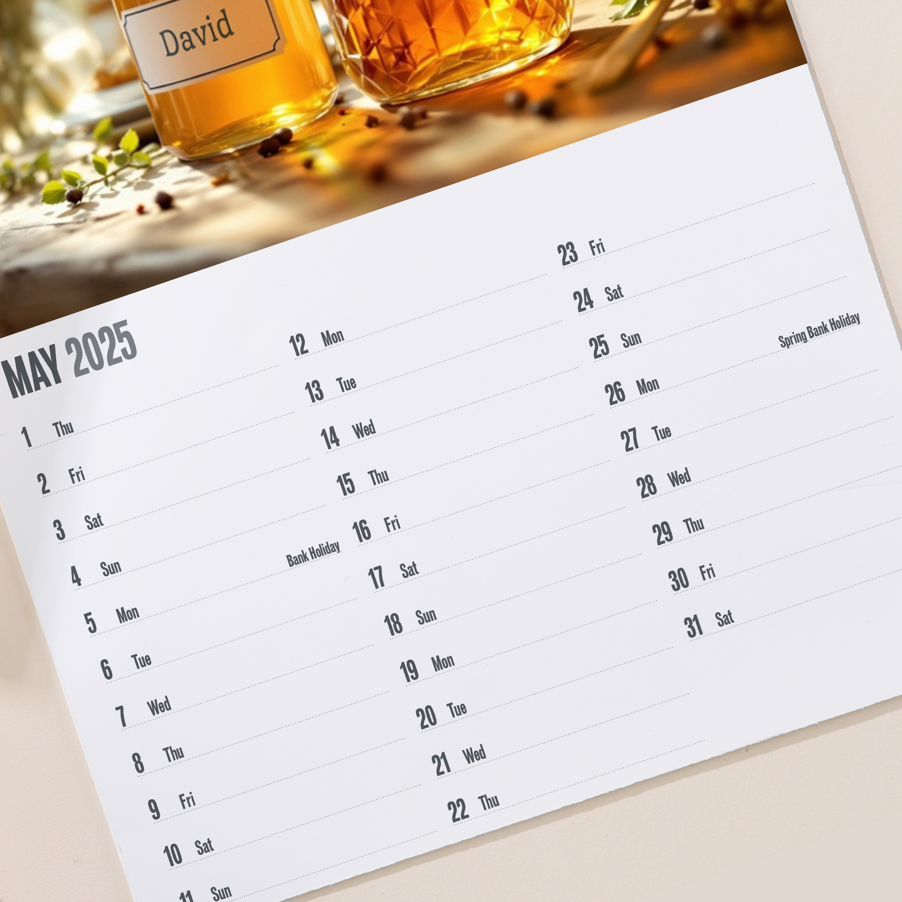 Personalised His And Hers Couples Calendar (Any Year)