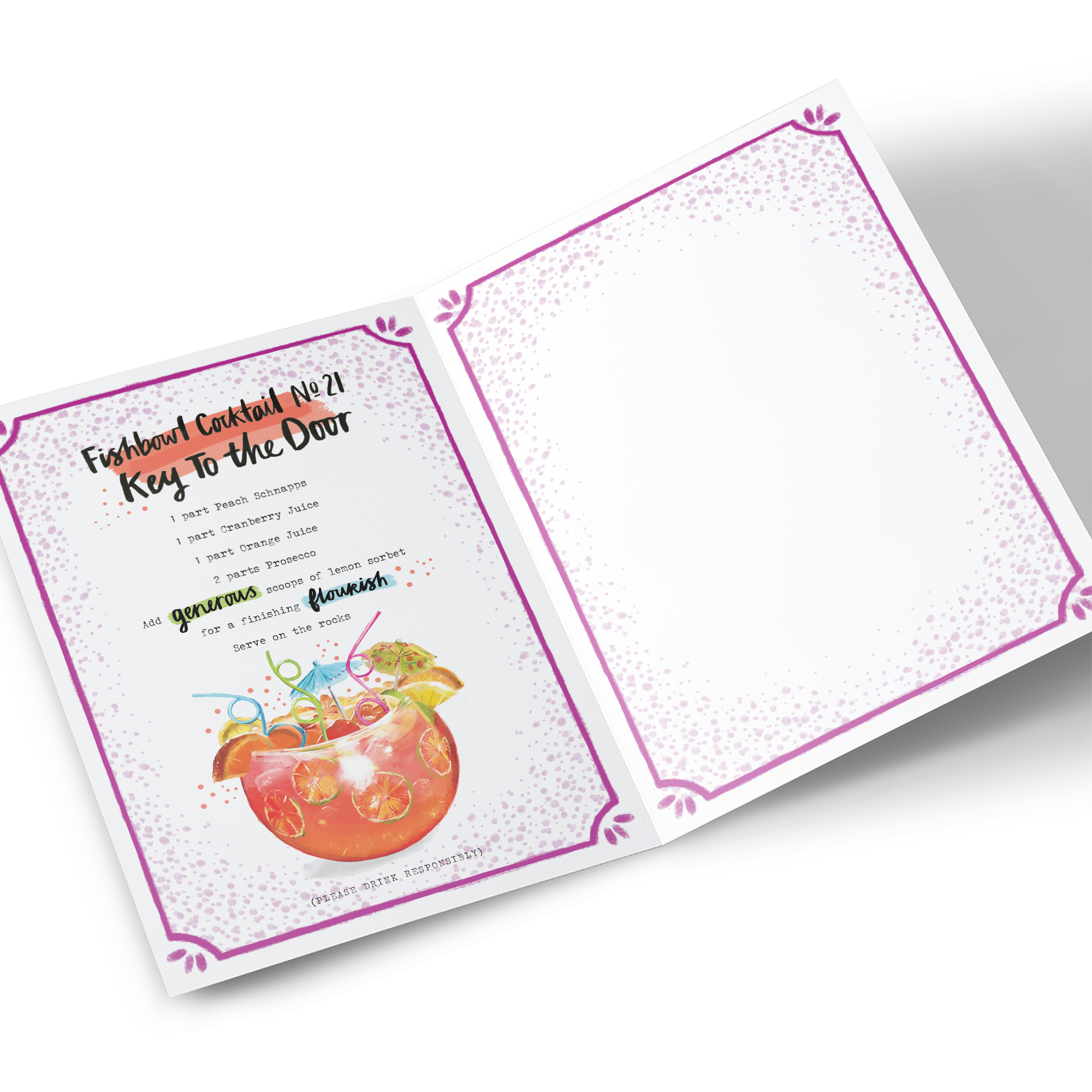 Personalised Birthday Card - Birthday Cocktails, Editable Age