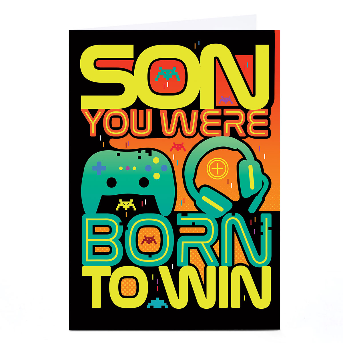 Personalised Birthday Card - Born To Win Gaming, Son