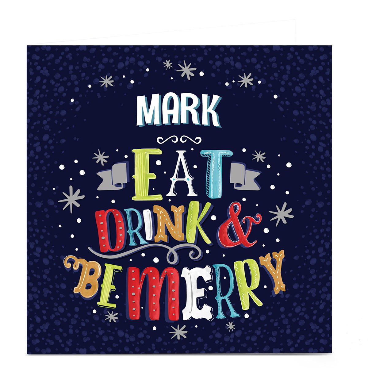 Personalised Christmas Card - Eat, Drink & Be Merry
