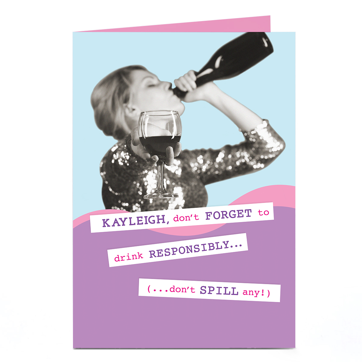 Personalised Card - Drink Responsibly Purple