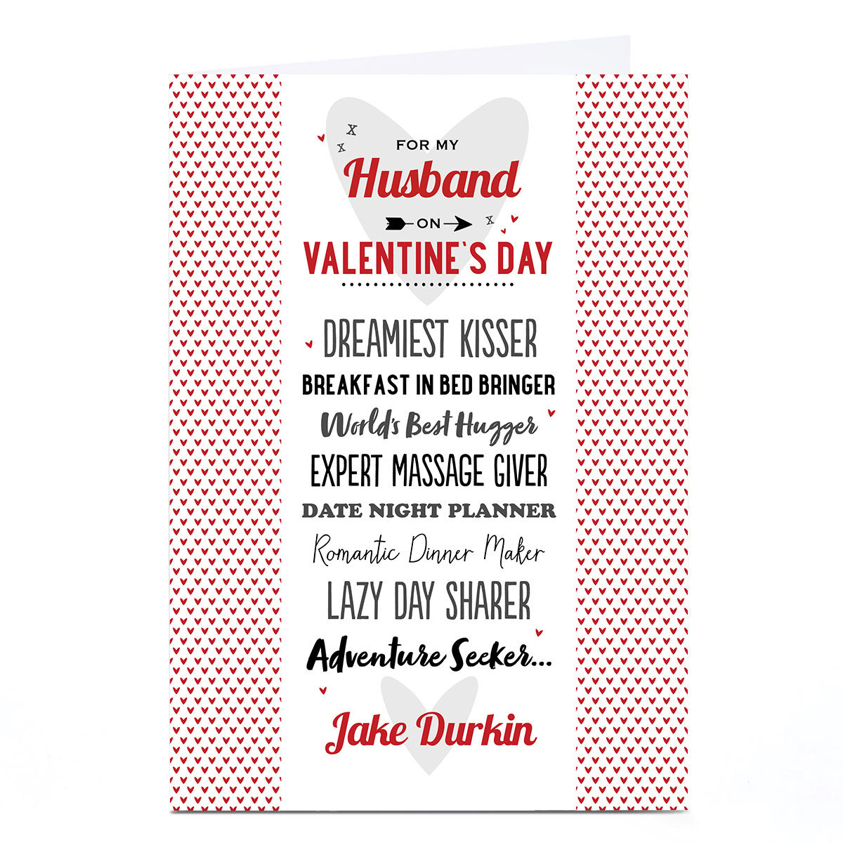 Personalised Valentine's Day Card - Dreamiest Kisser