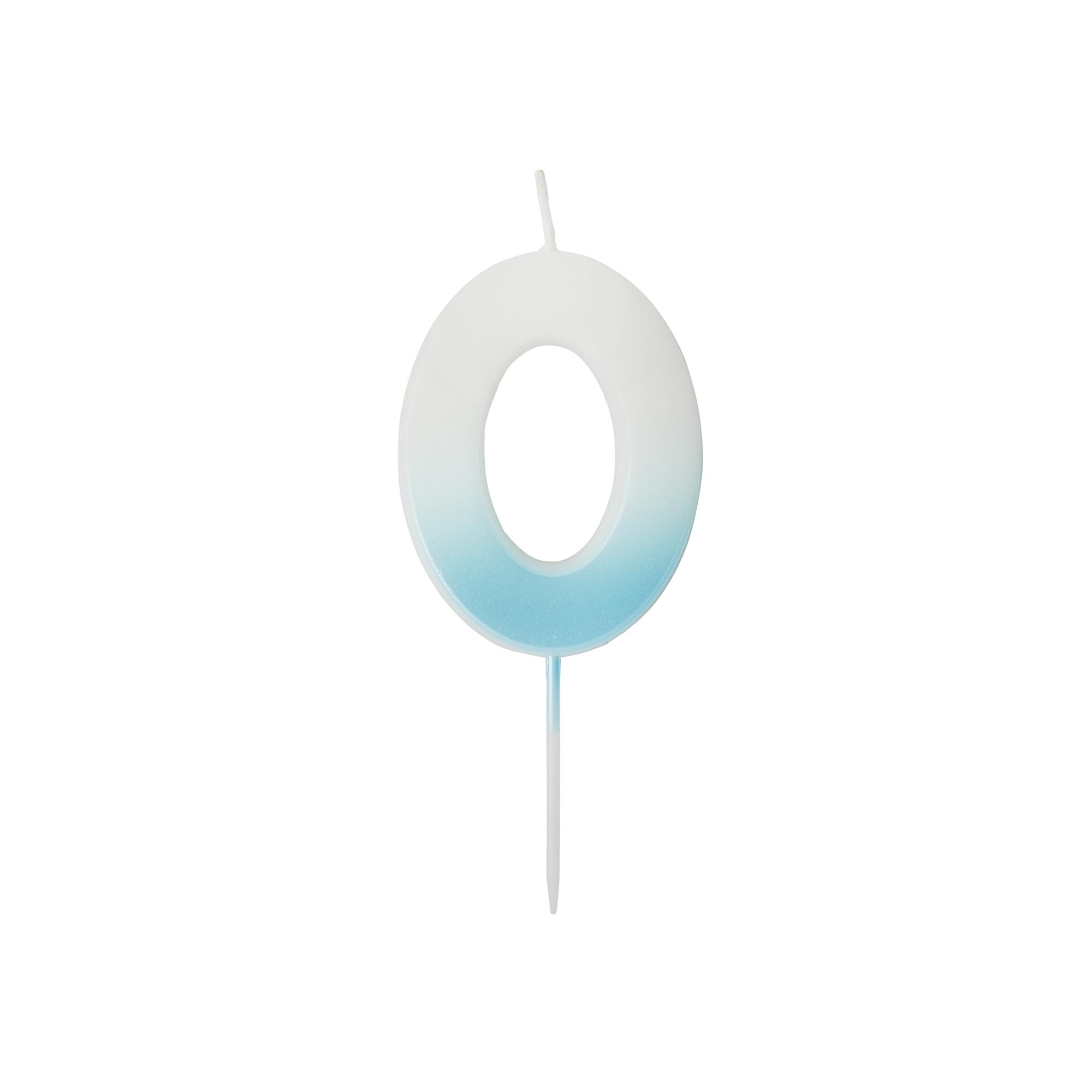 Blue Ombre Number Cake Candle (0-9)