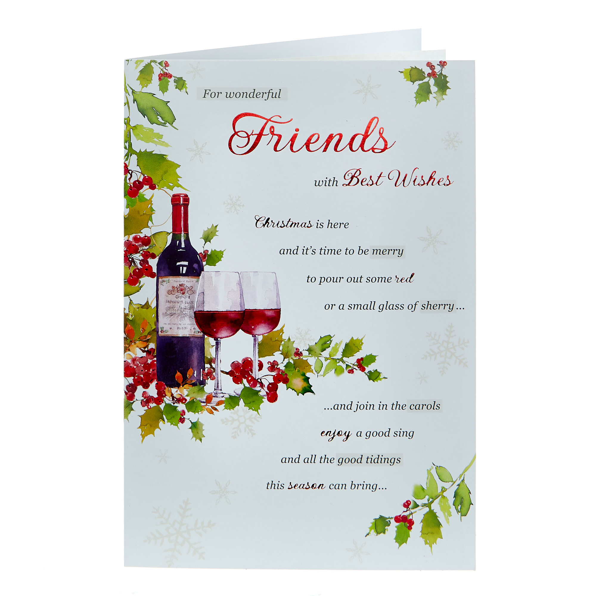 Christmas Card - Wonderful Friends, Traditional Christmas Verse