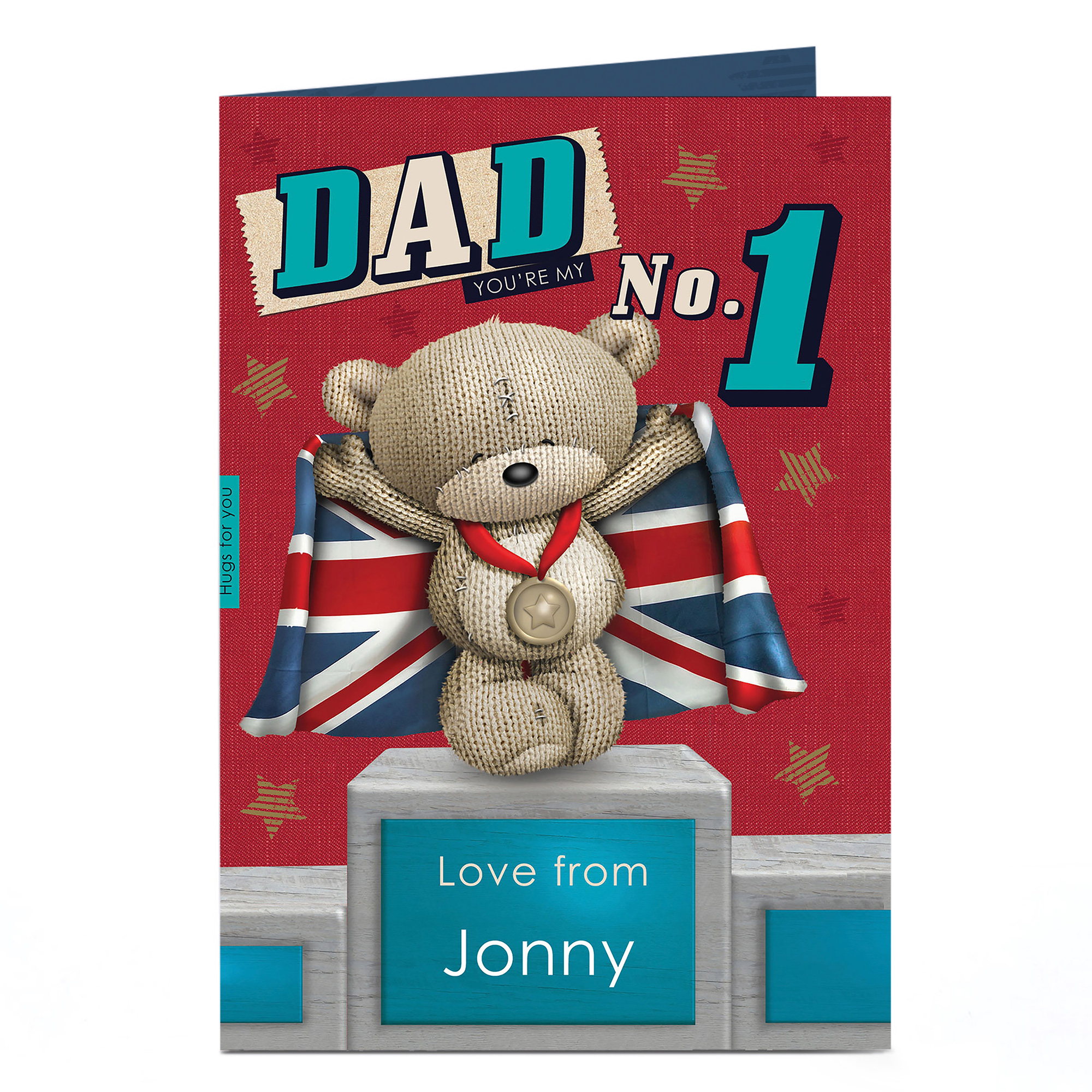 Hugs Personalised Card - Number 1 Dad