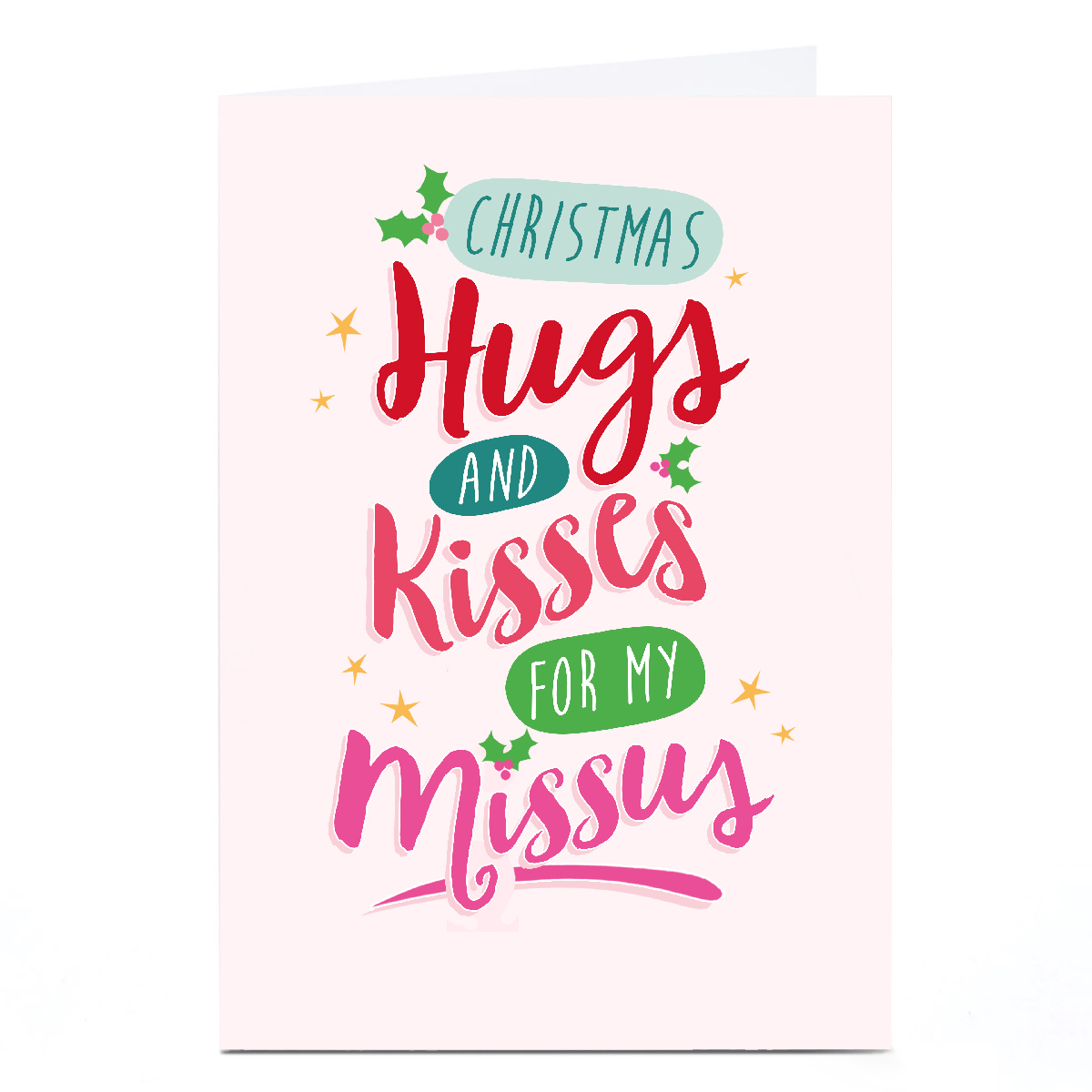Personalised Quitting Hollywood Christmas Card - Hugs & Kisses