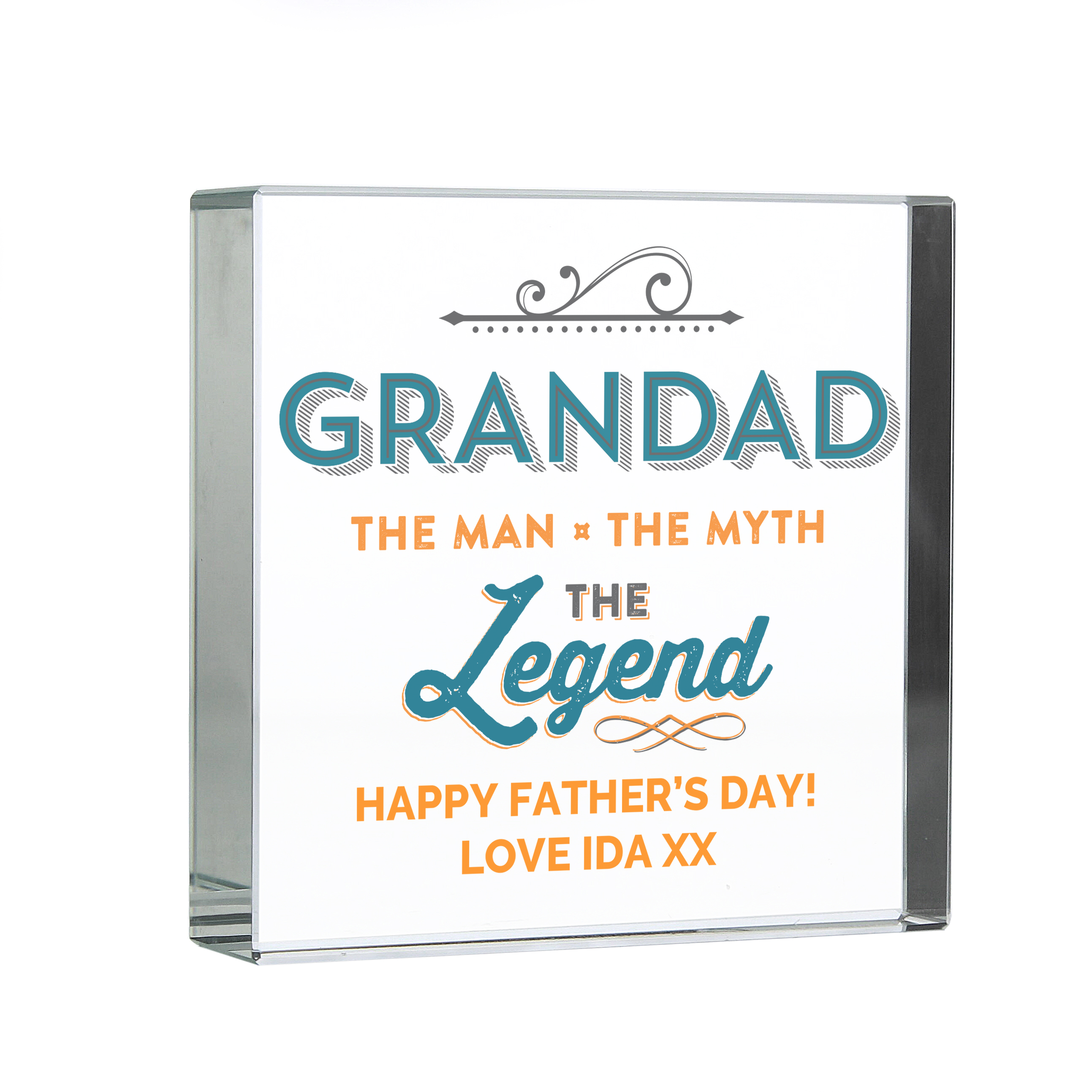 Personalised Glass Token - Grandad The Legend