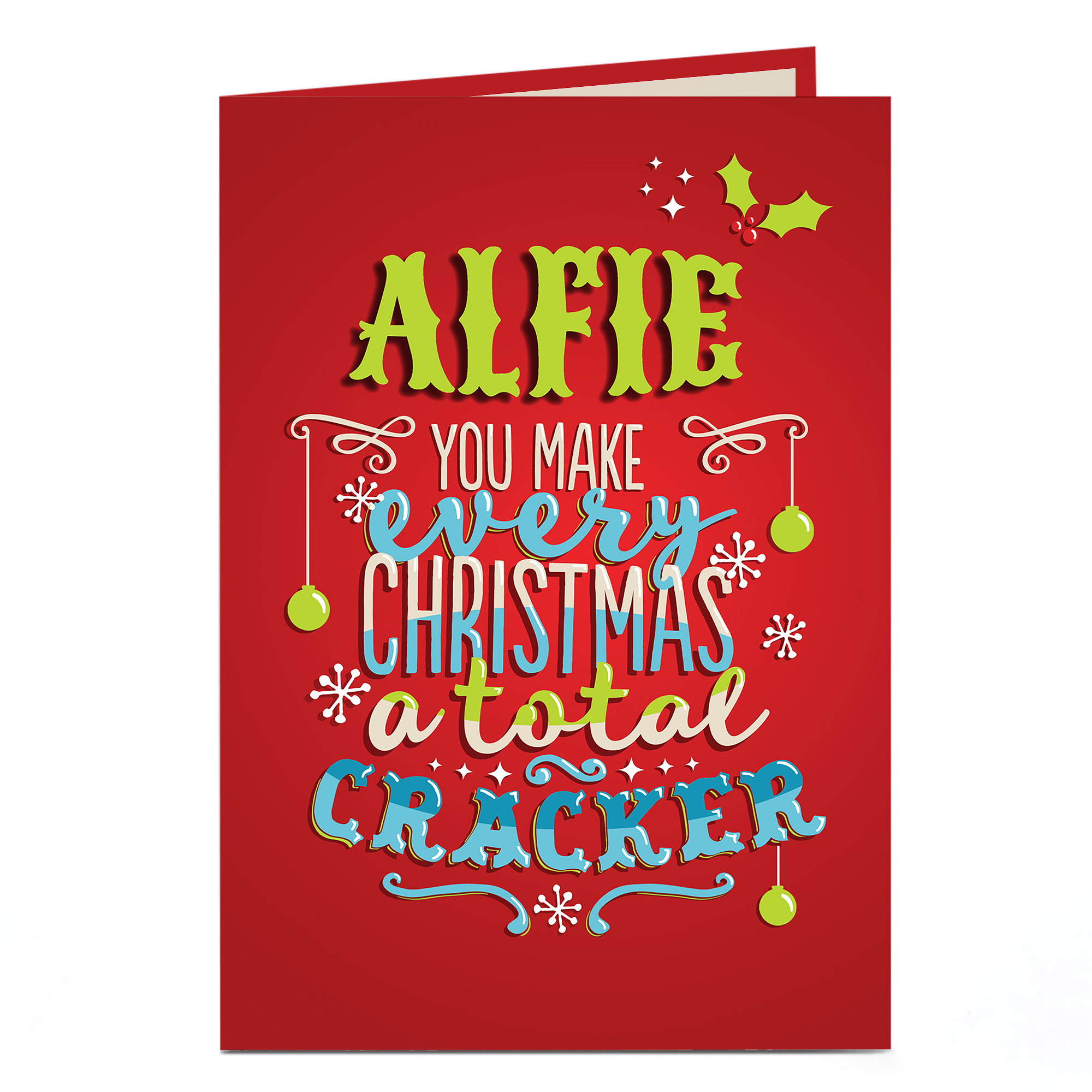 Personalised Christmas Card - A Total Cracker