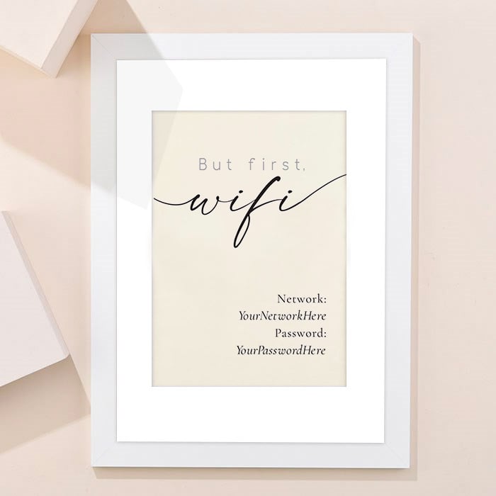 Personalised But First, Wifi Framed Print