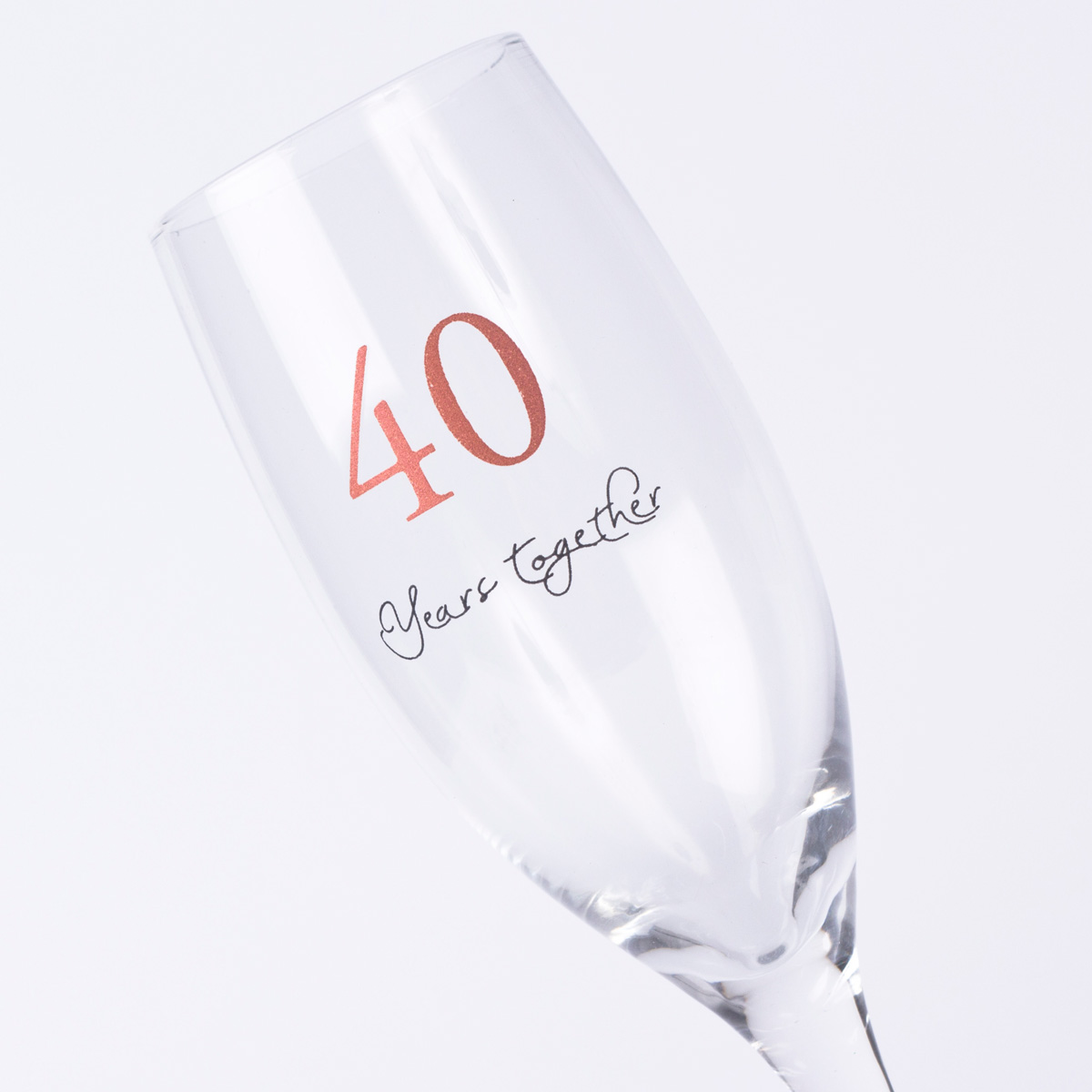 40th Wedding Anniversary Champagne Glass Set