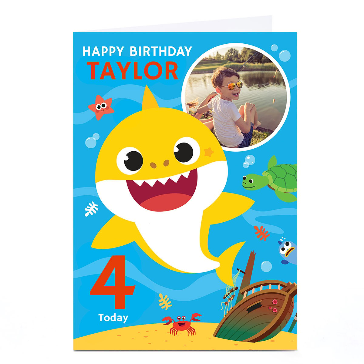 Photo Baby Shark Birthday Card - Any Name & Age