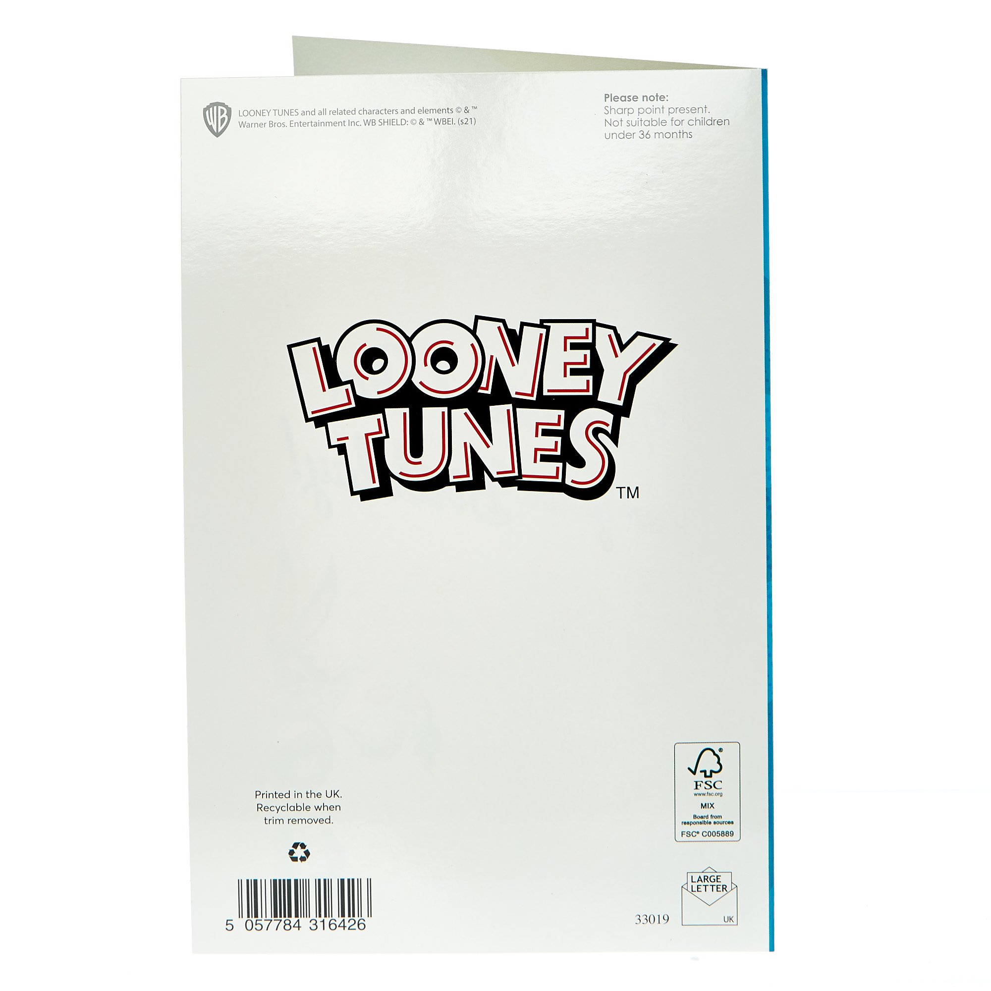 Looney Tunes Birthday Card With Badge