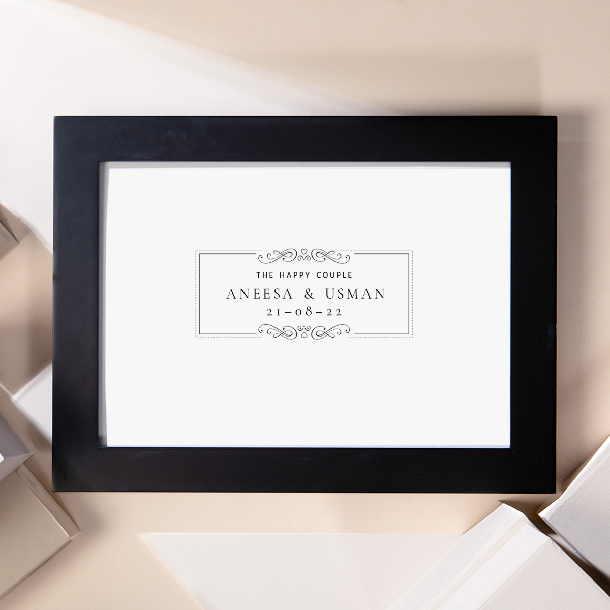 Personalised Happy Couple Landscape Print